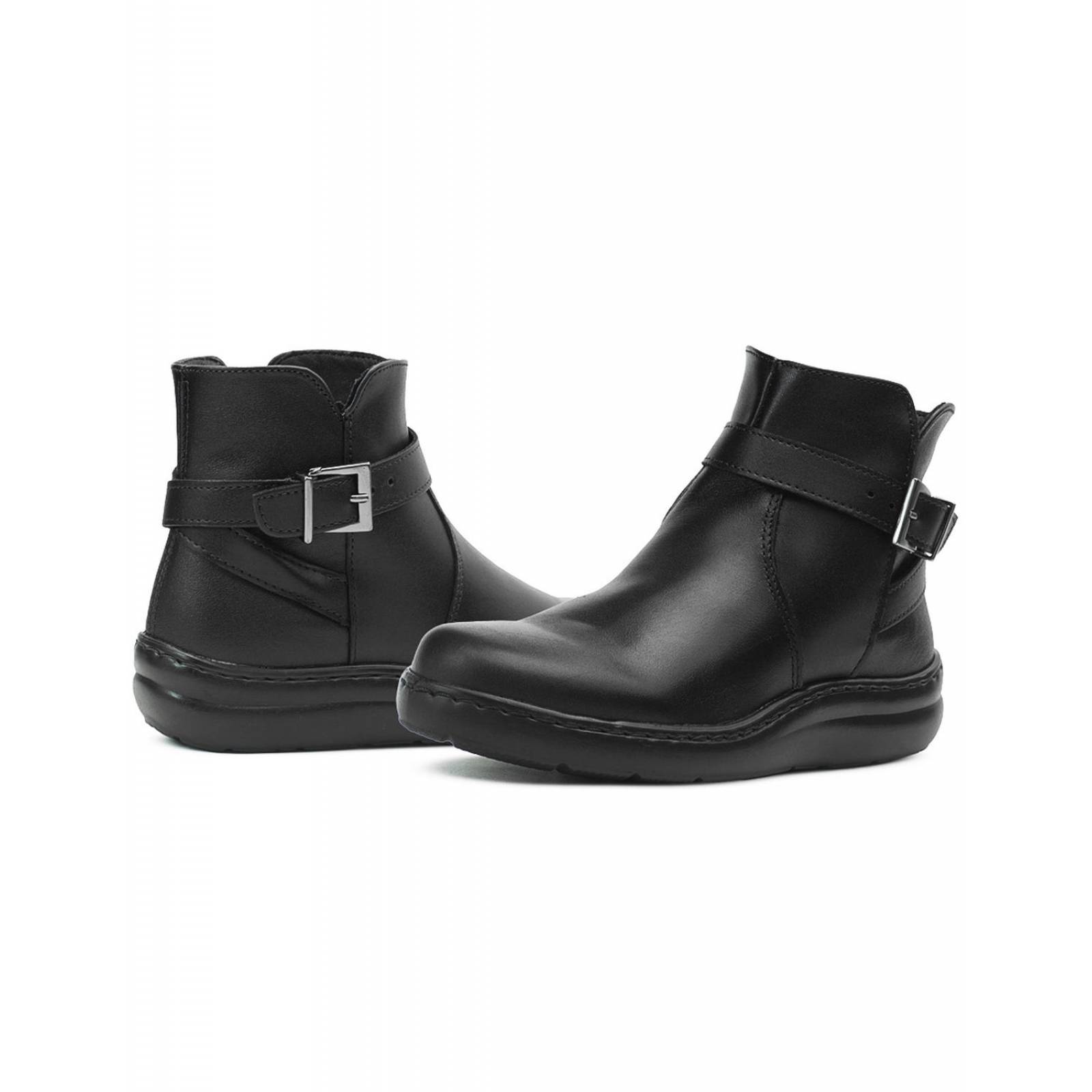 Botin Para Mujer Confort De Piel Suela Cosida Antiderrapante 