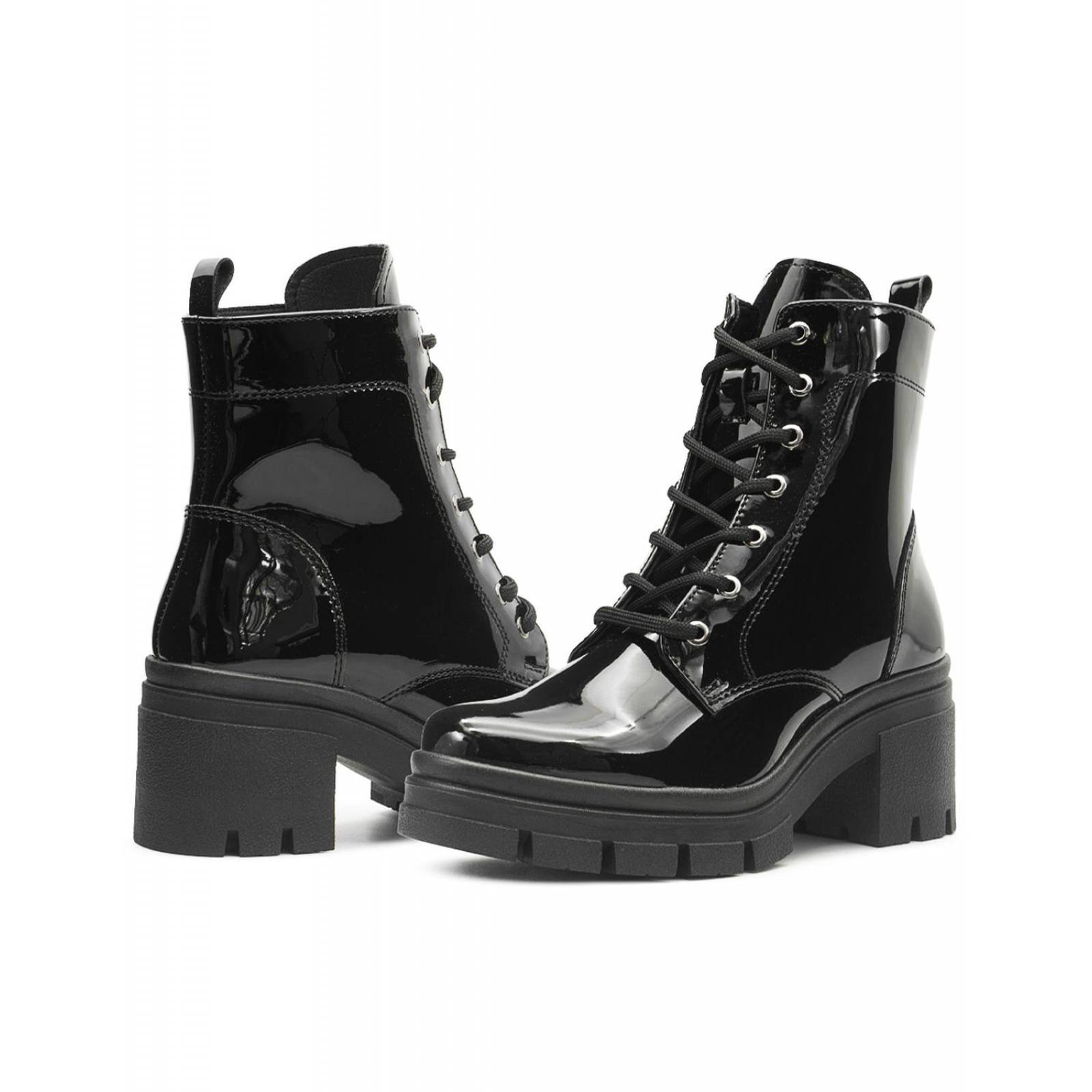 Botas Para Mujer Track Charol Moda Plataforma Chunky