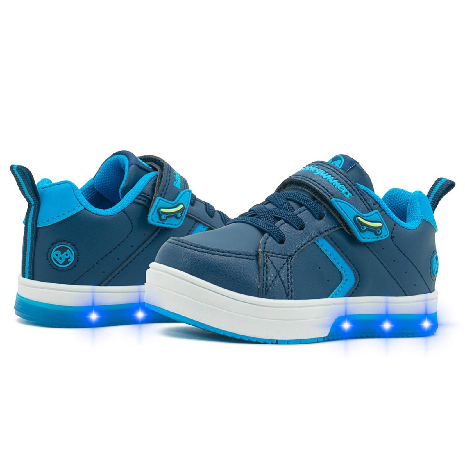 Tenis Bubble Gummers Luces Led Niño Marino 15-21 