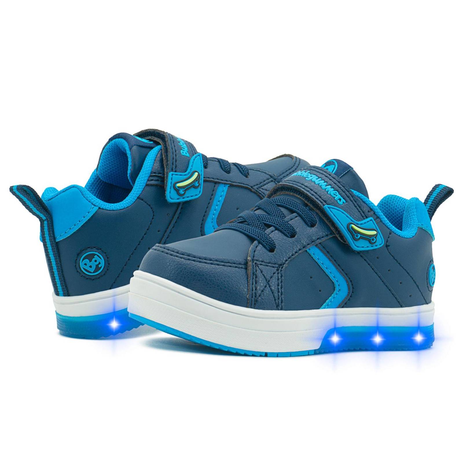 Tenis Bubble Gummers Luces Led Niño Marino 15-21 