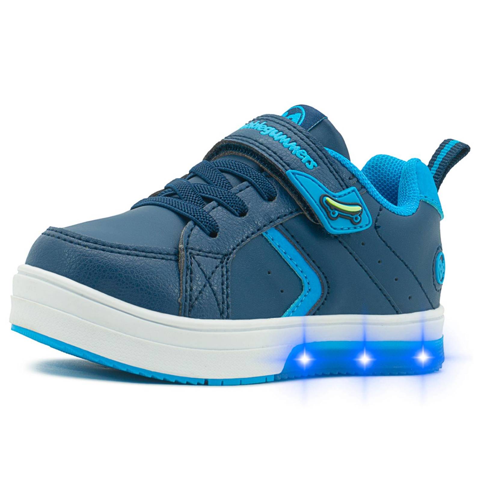 Tenis Bubble Gummers Luces Led Niño Marino 15-21 