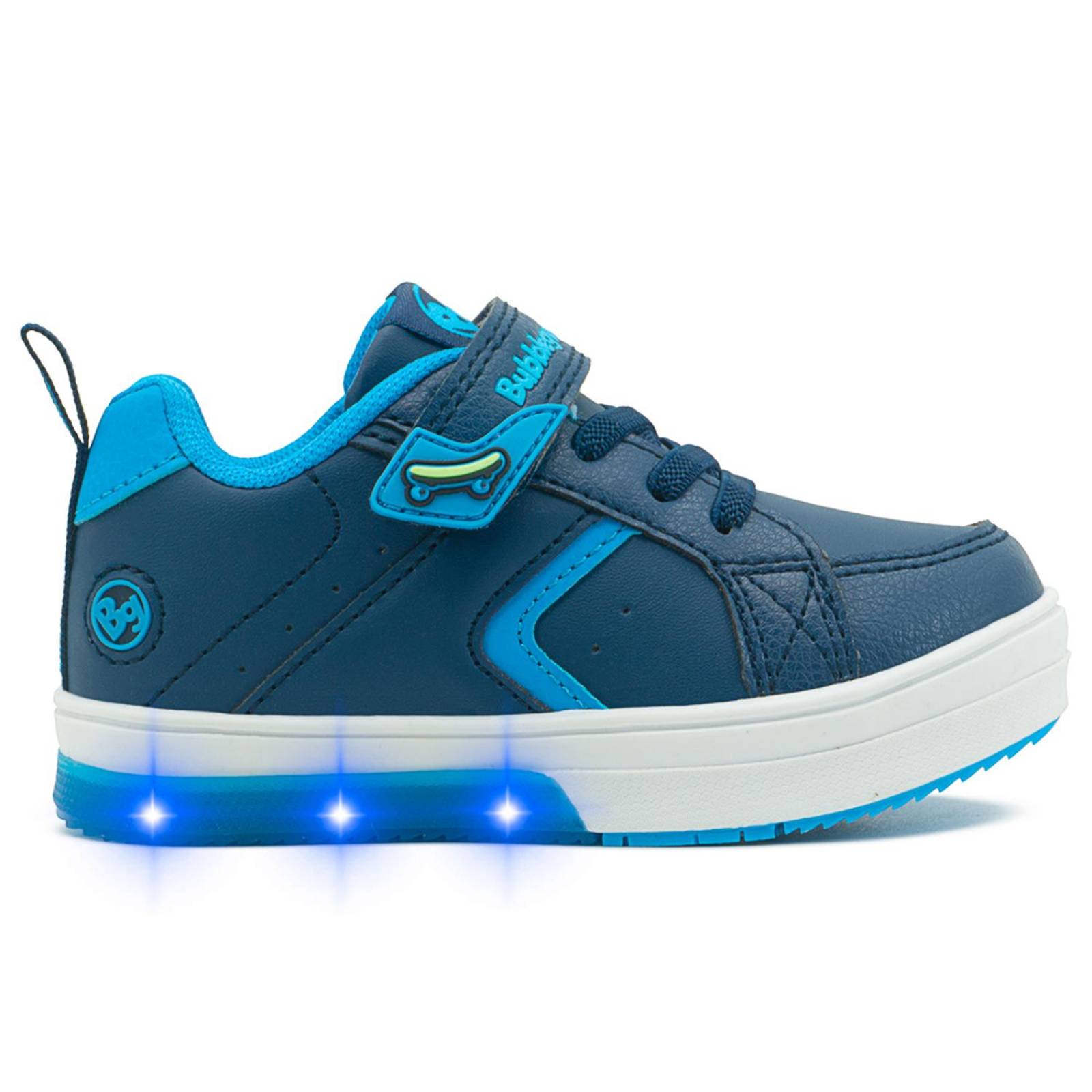 Tenis Bubble Gummers Luces Led Niño Marino 15-21 