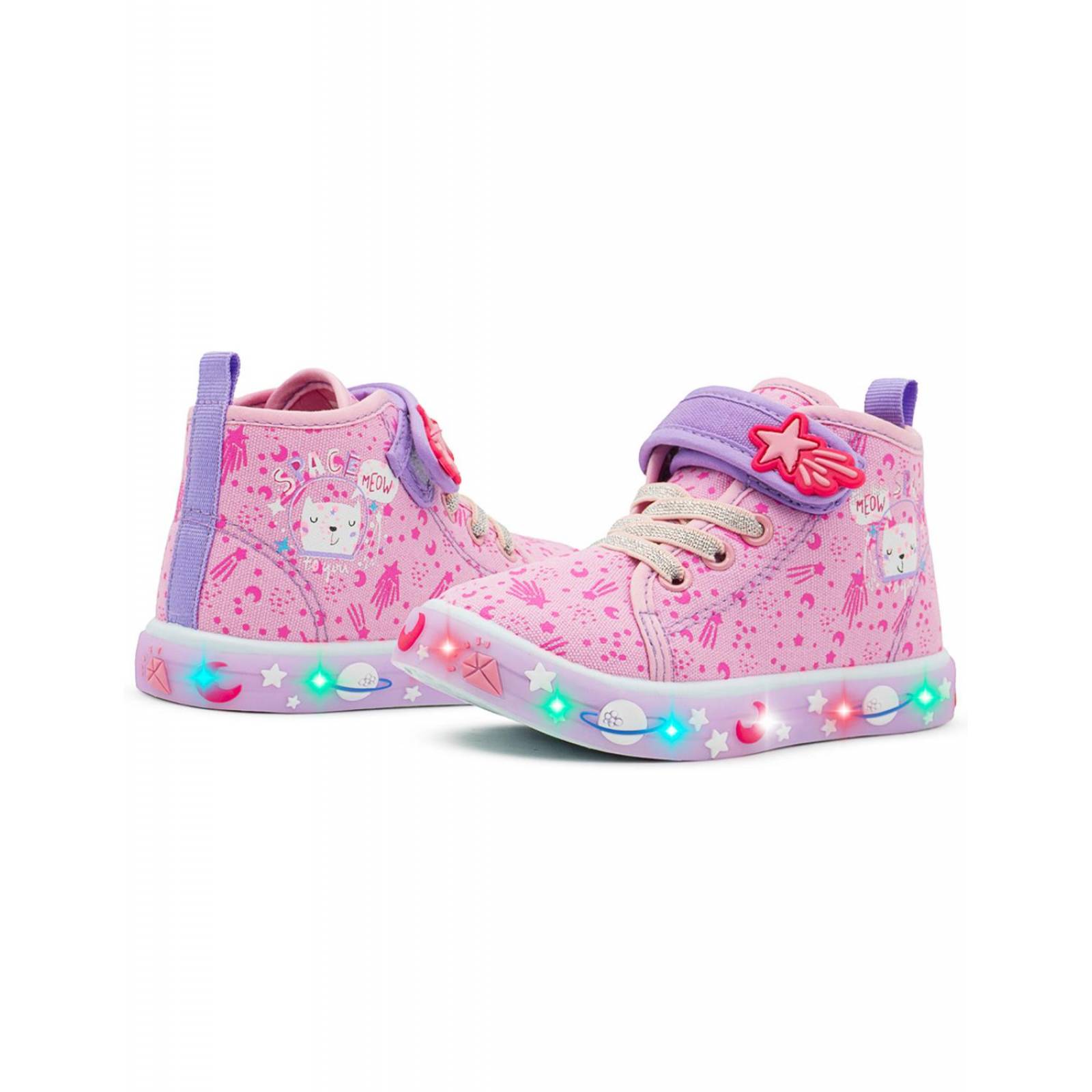 Tenis Con Luces Para Niña Bubble Gummers Gatito Estrellitas 