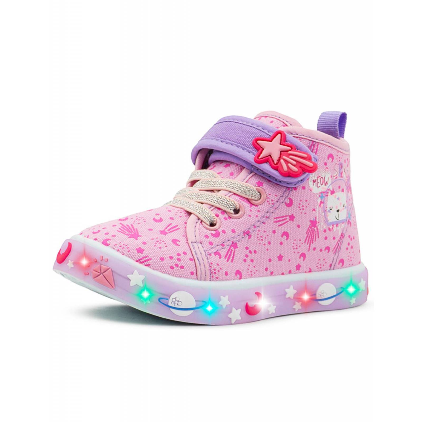 Tenis Con Luces Para Niña Bubble Gummers Gatito Estrellitas 