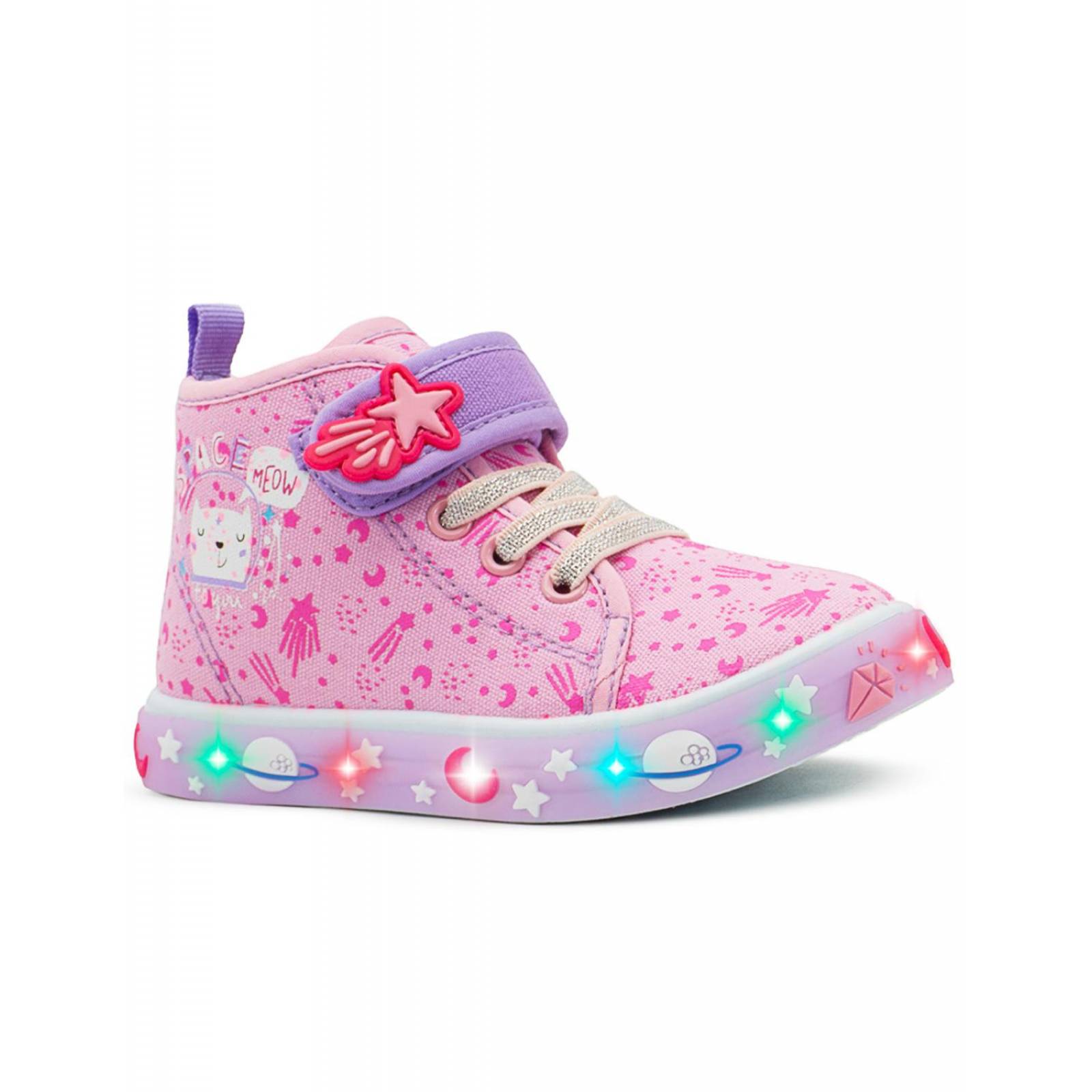 Tenis Con Luces Para Niña Bubble Gummers Gatito Estrellitas 