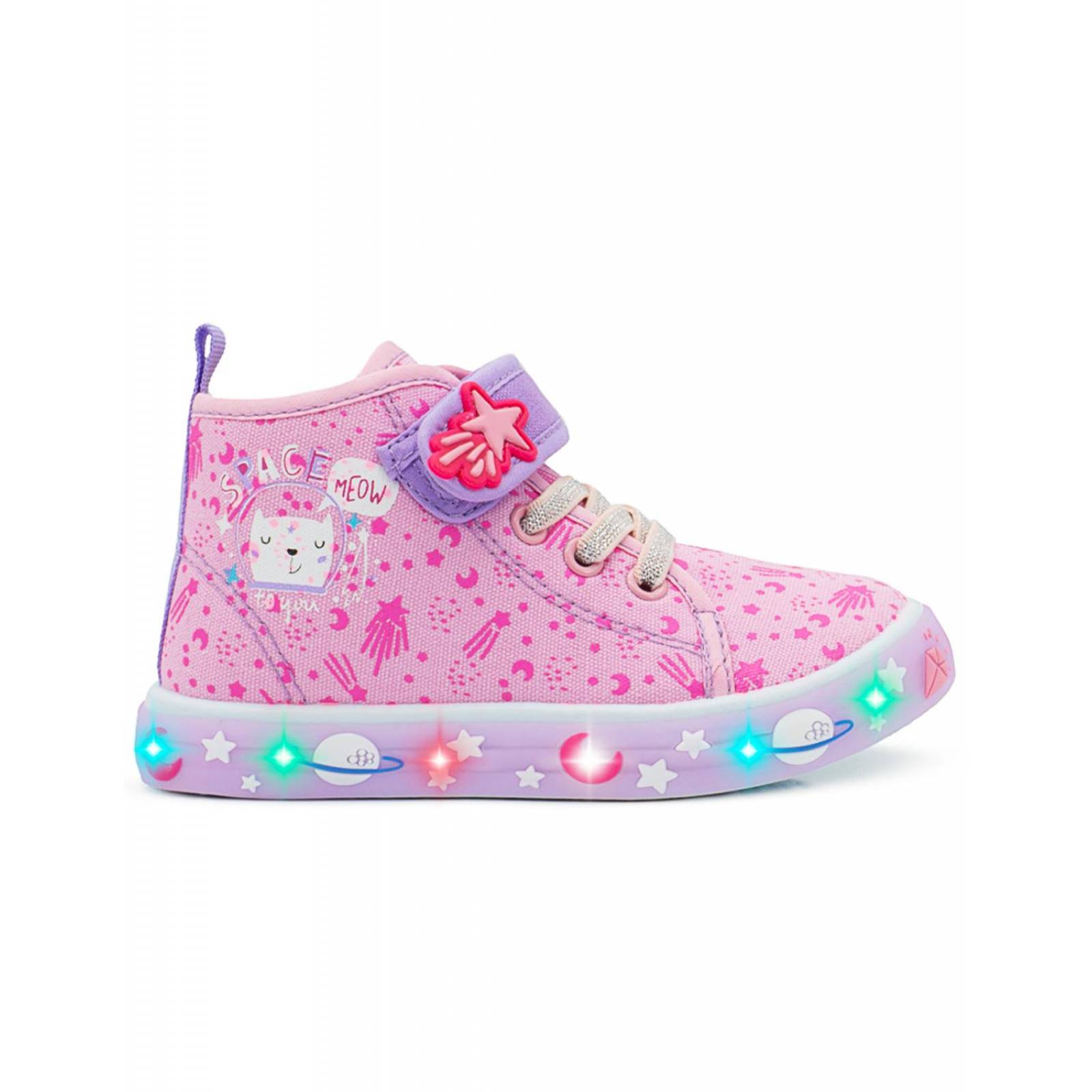 Tenis Con Luces Para Niña Bubble Gummers Gatito Estrellitas 