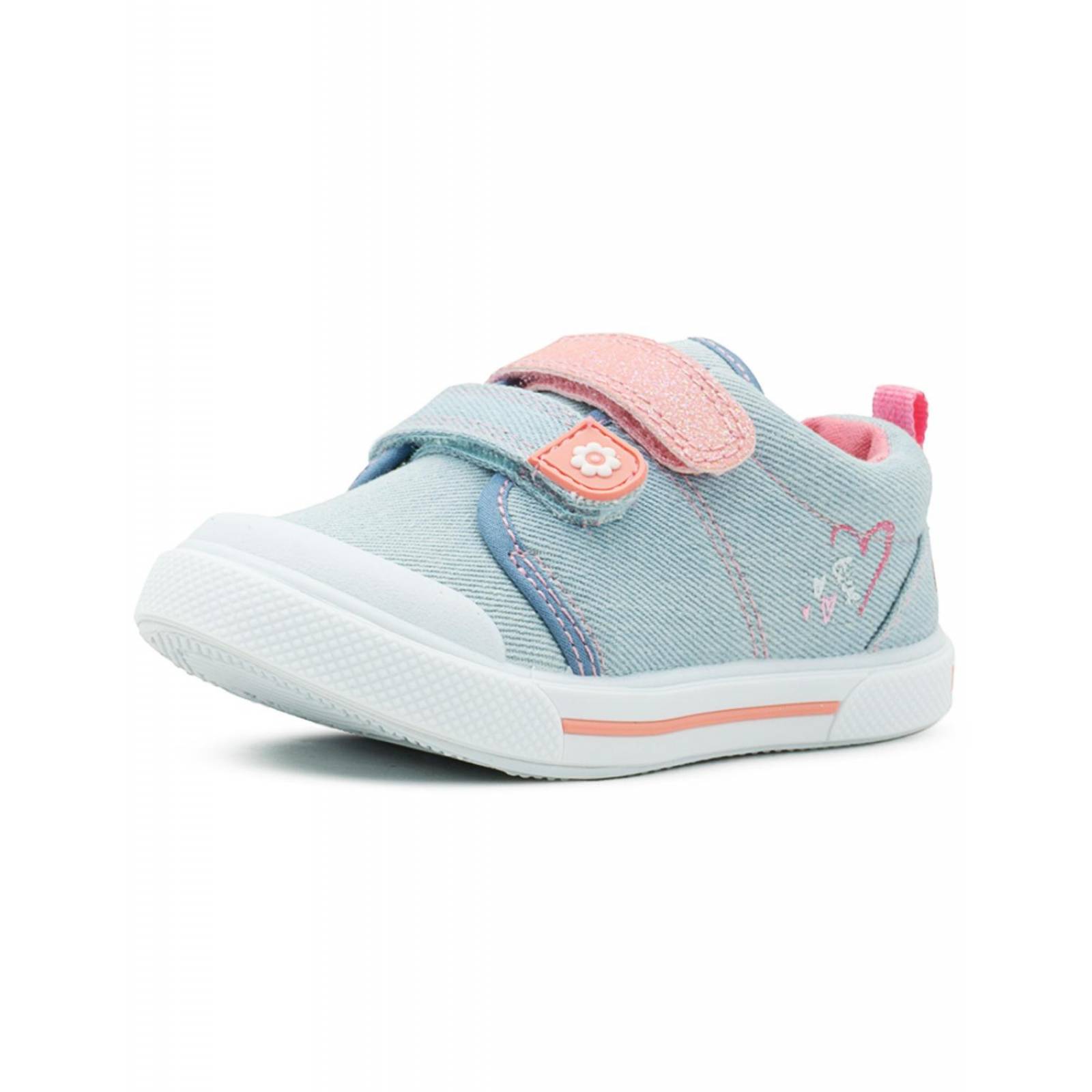 Tenis Niña Textil Bubble Gummers Seda Mezclilla Coral 12-17 