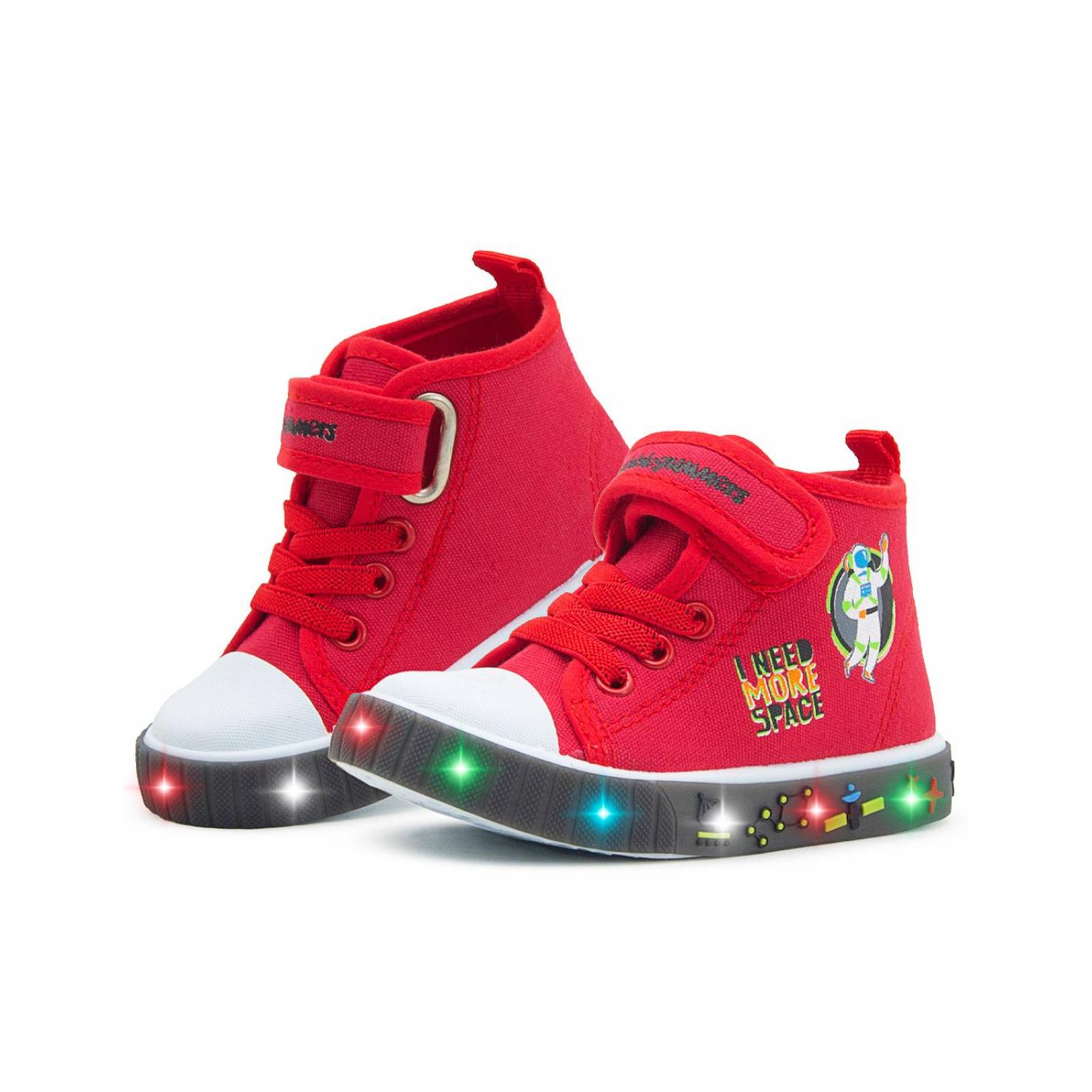 Tenis Bota Para Niño Bubble Gummers Velcro Textil Step Rojo 