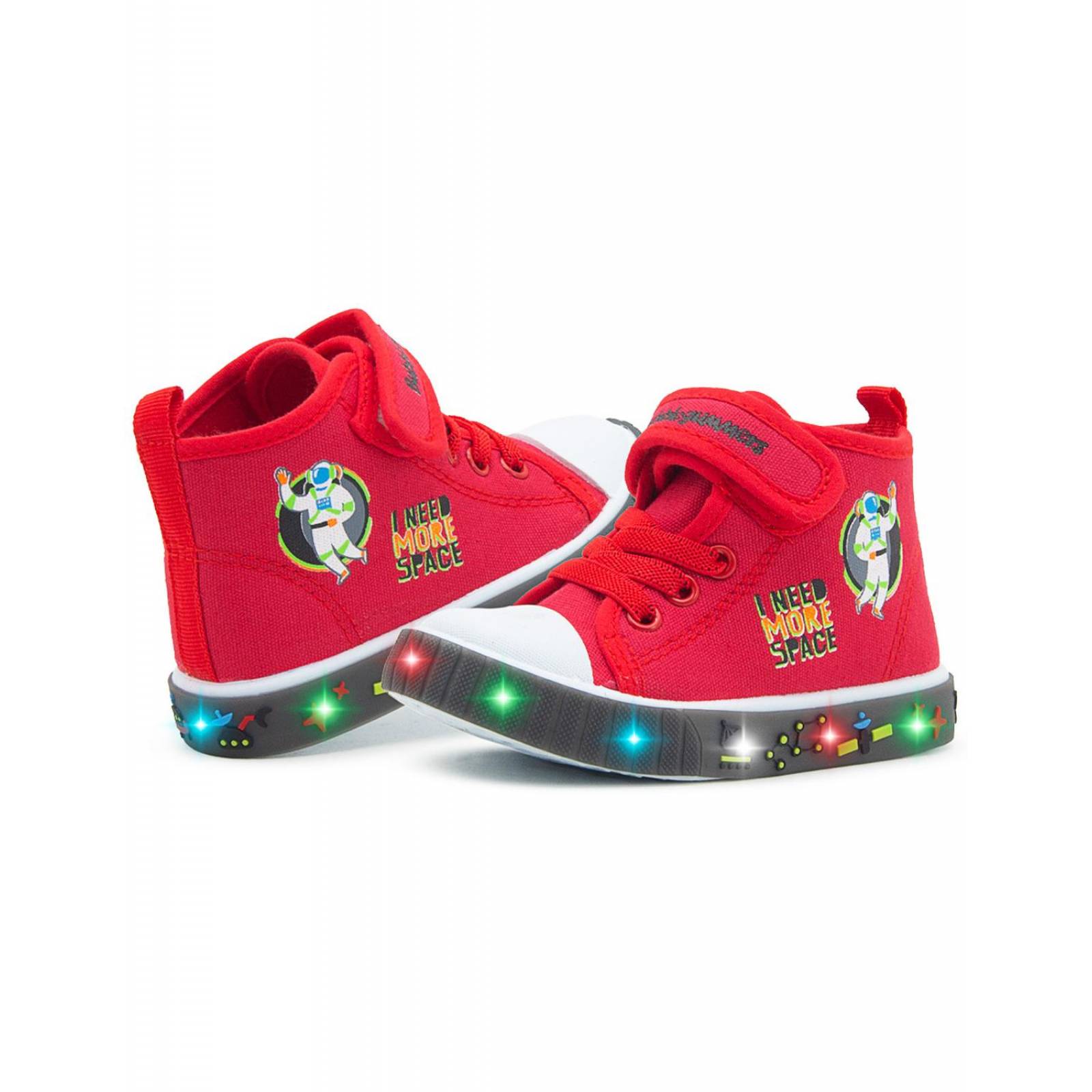 Tenis Bota Para Niño Bubble Gummers Velcro Textil Step Rojo 