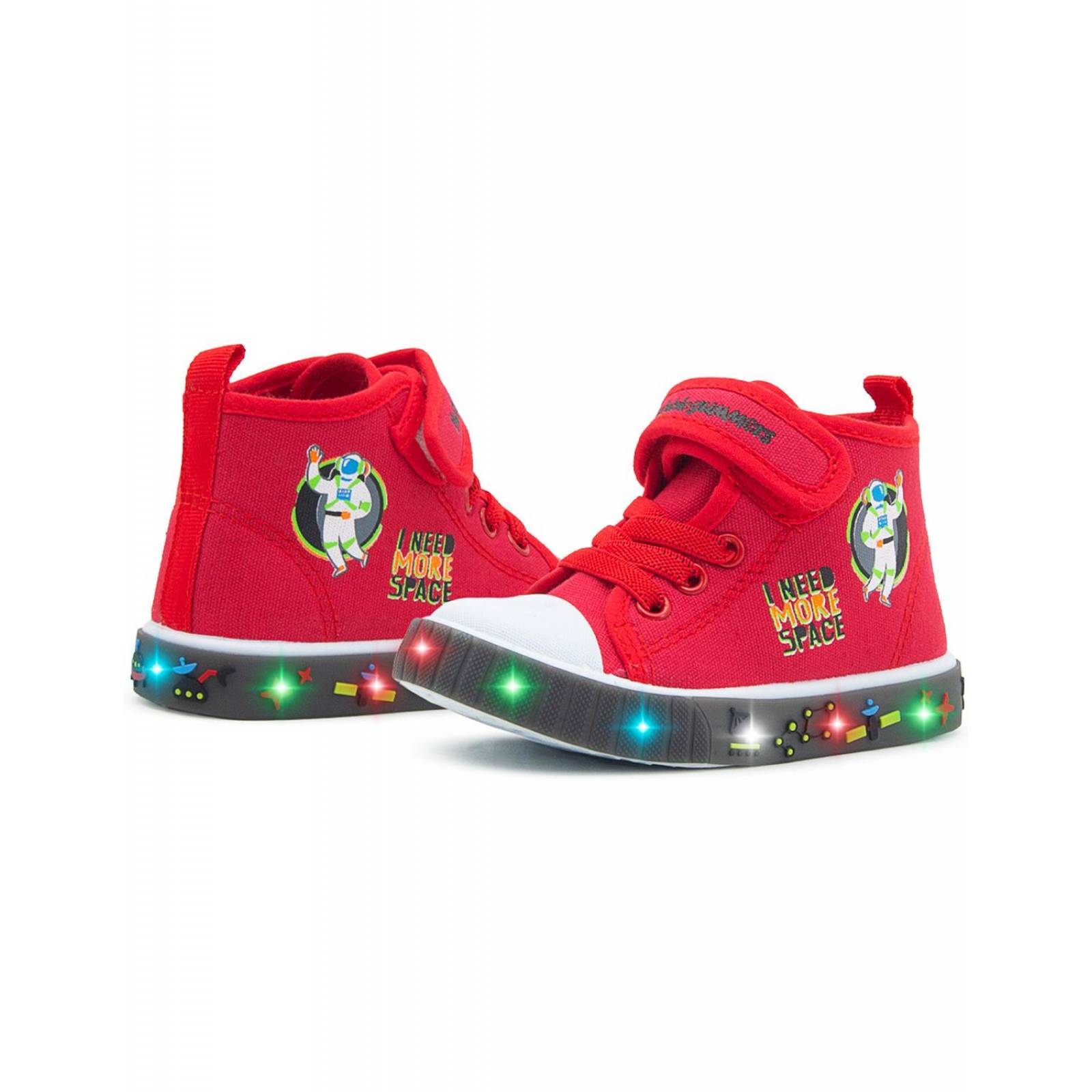 Tenis Bota Para Niño Bubble Gummers Velcro Textil Step Rojo 