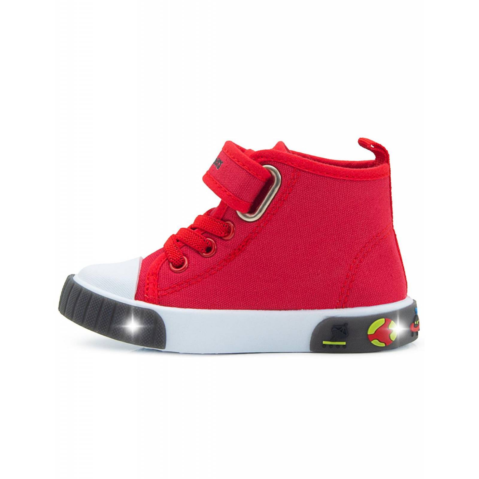 Tenis Bota Para Niño Bubble Gummers Velcro Textil Step Rojo 