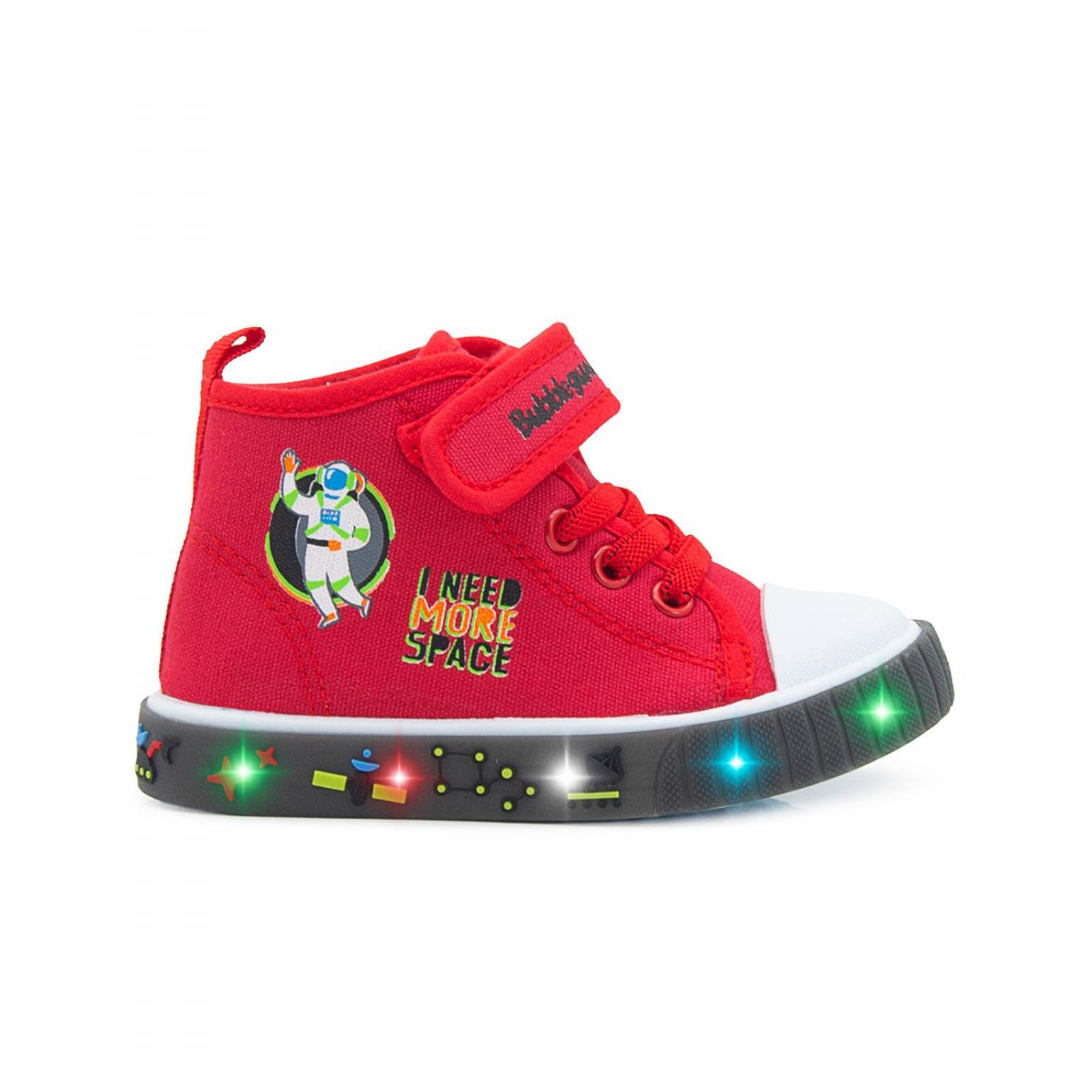 Tenis Bota Para Niño Bubble Gummers Velcro Textil Step Rojo 