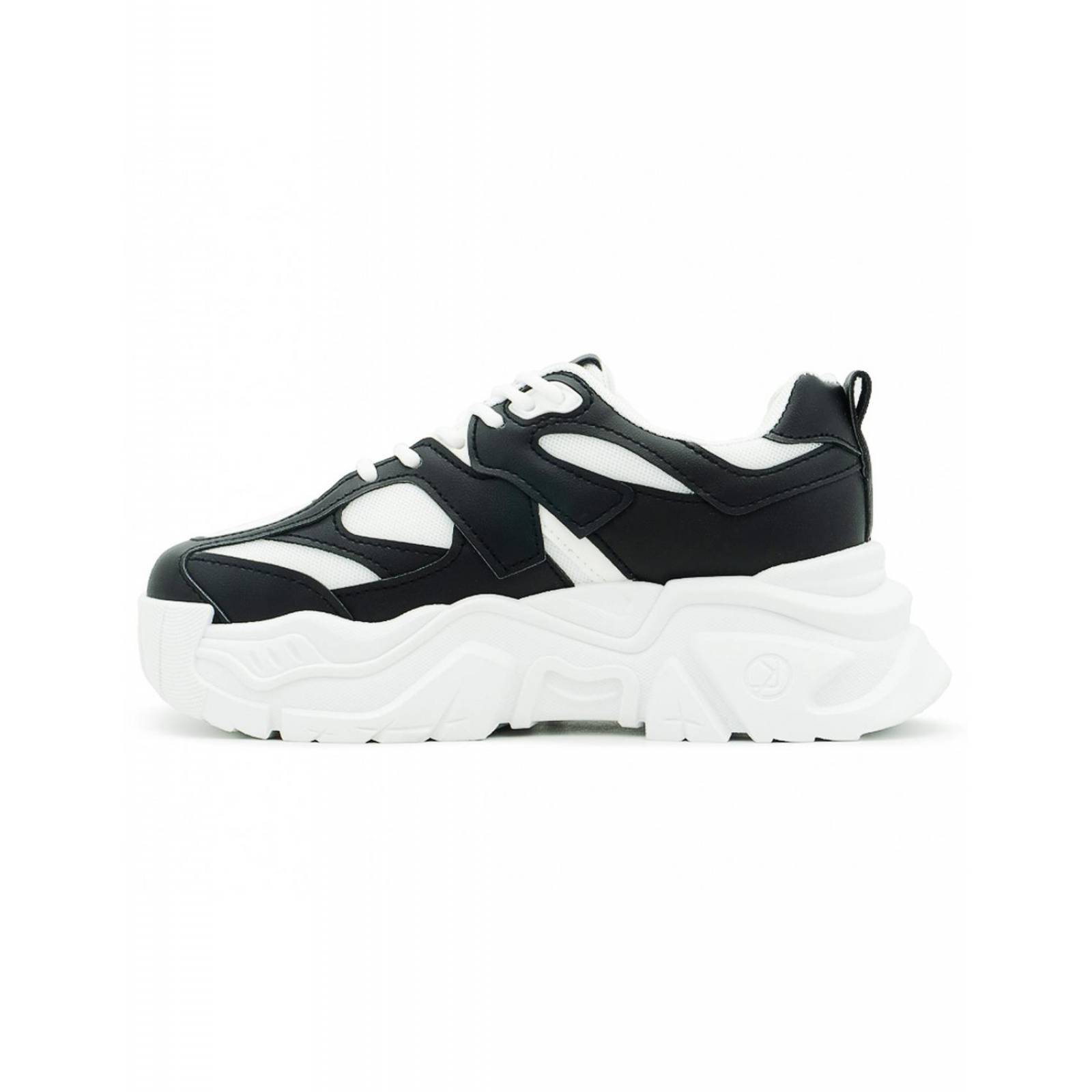 Tenis Para Mujer Moda Chunky Plataforma Urbanos Negro/Blanco