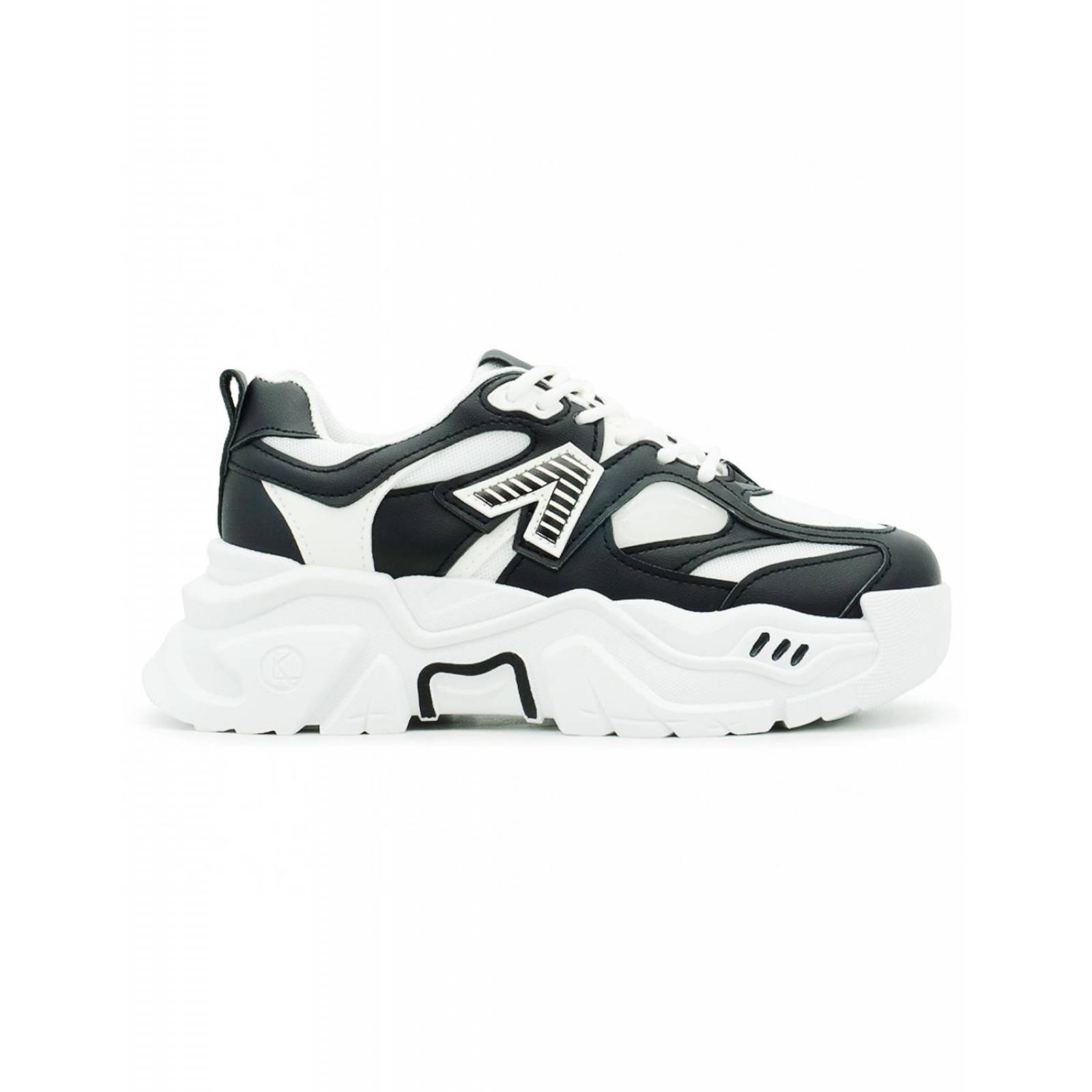 Tenis Para Mujer Moda Chunky Plataforma Urbanos Negro/Blanco