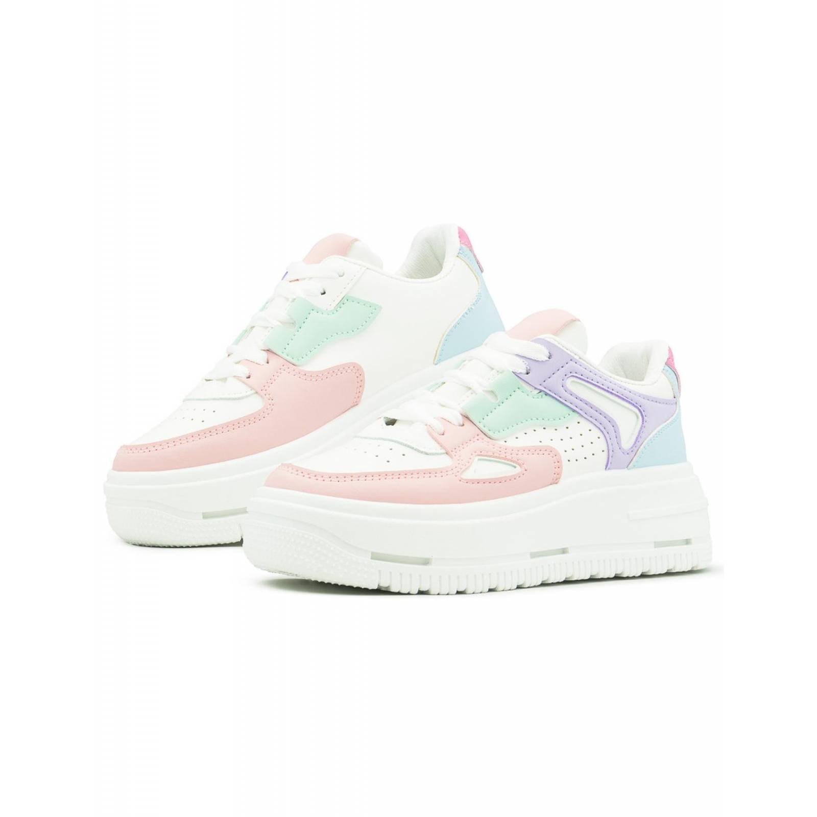 Tenis Para Mujer Moda Casuales Plataforma Urbano Multicolor 