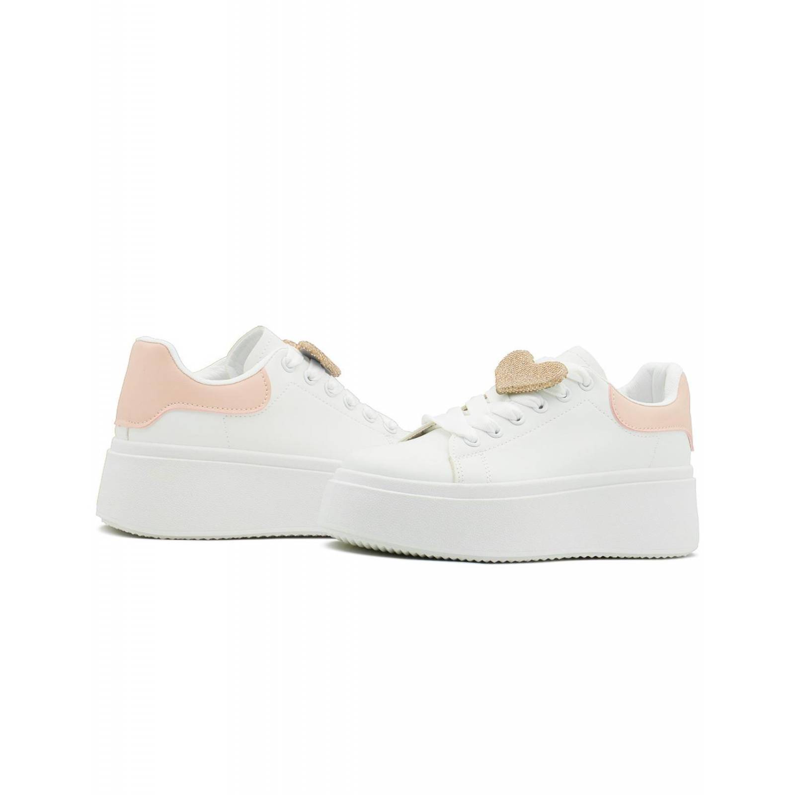 Tenis Plataforma Alta Dama Tendencia Ligeros Blanco Rosa 2-6 