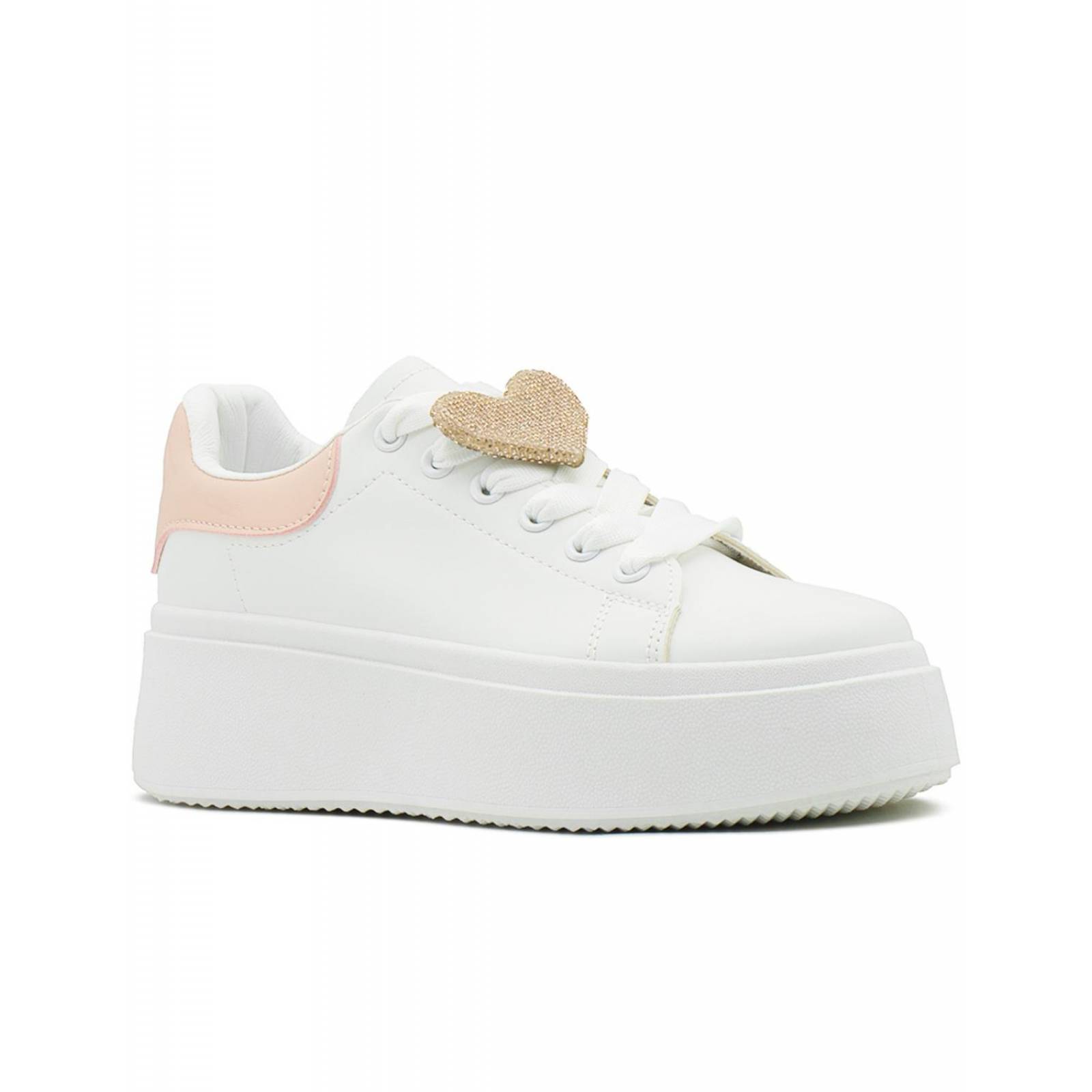 Tenis Plataforma Alta Dama Tendencia Ligeros Blanco Rosa 2-6 