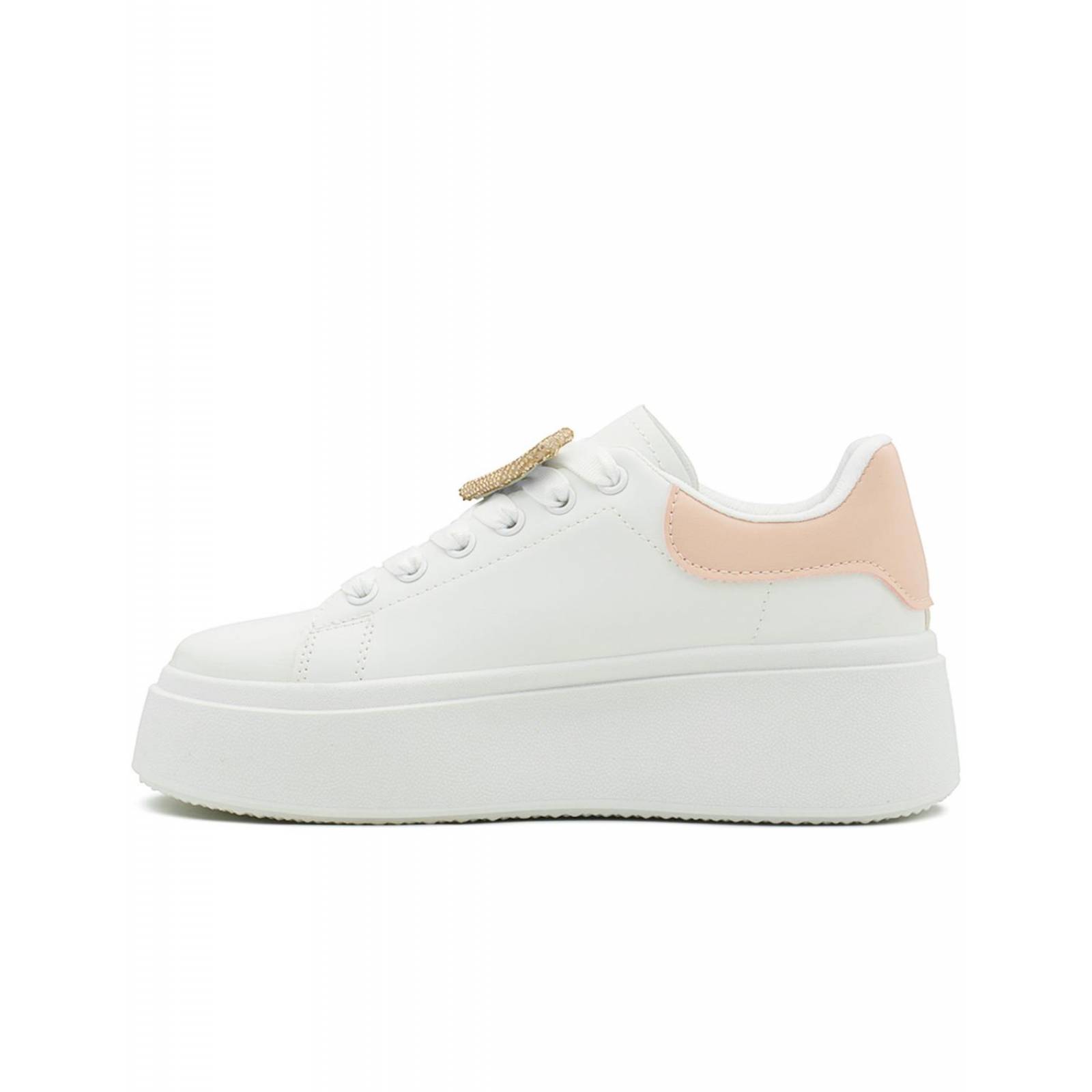 Tenis Plataforma Alta Dama Tendencia Ligeros Blanco Rosa 2-6 