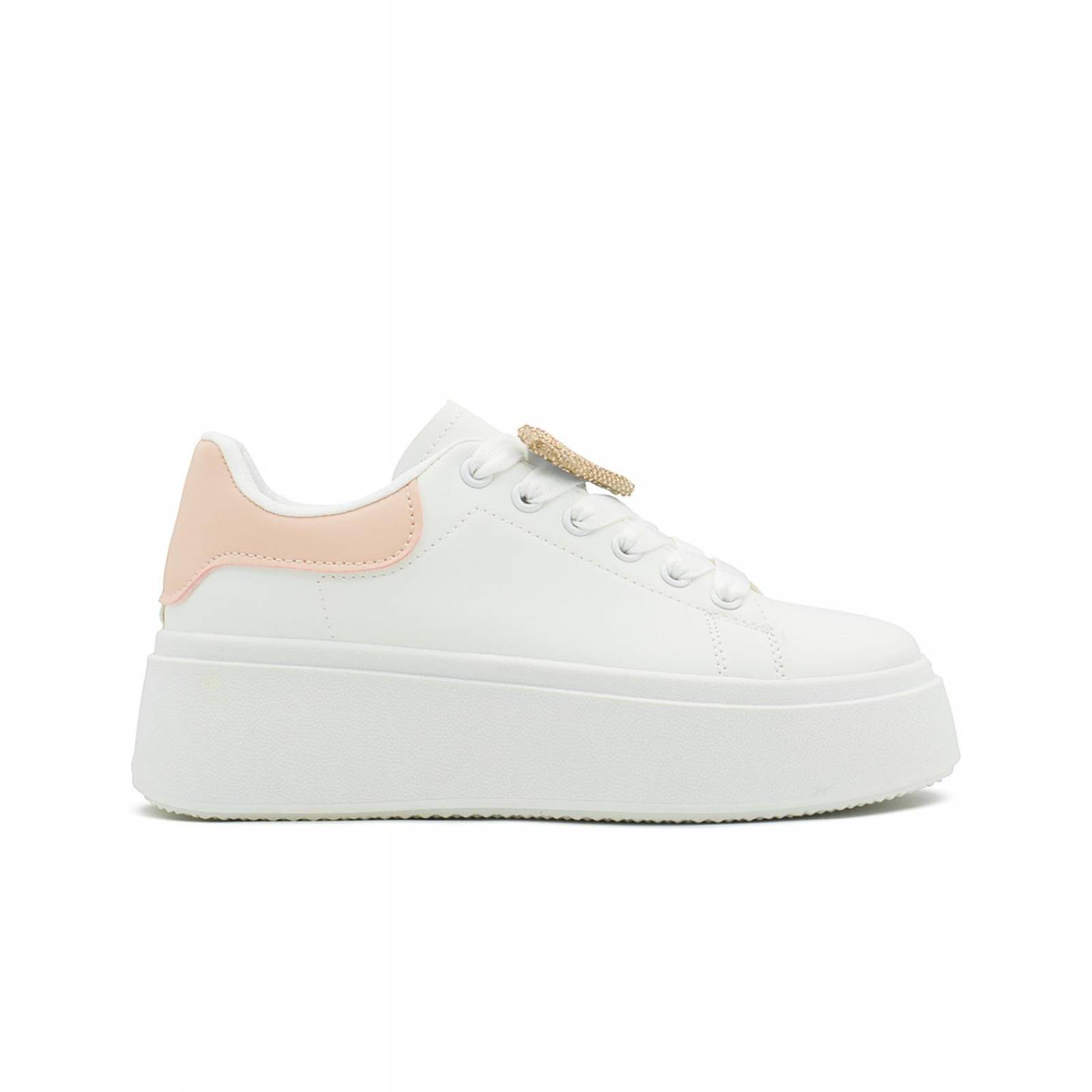 Tenis Plataforma Alta Dama Tendencia Ligeros Blanco Rosa 2-6 