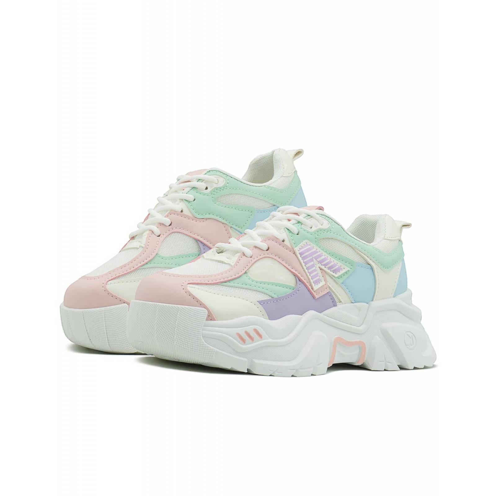 Tenis Para Dama Suela Chunky Moda Multicolor 22-26 