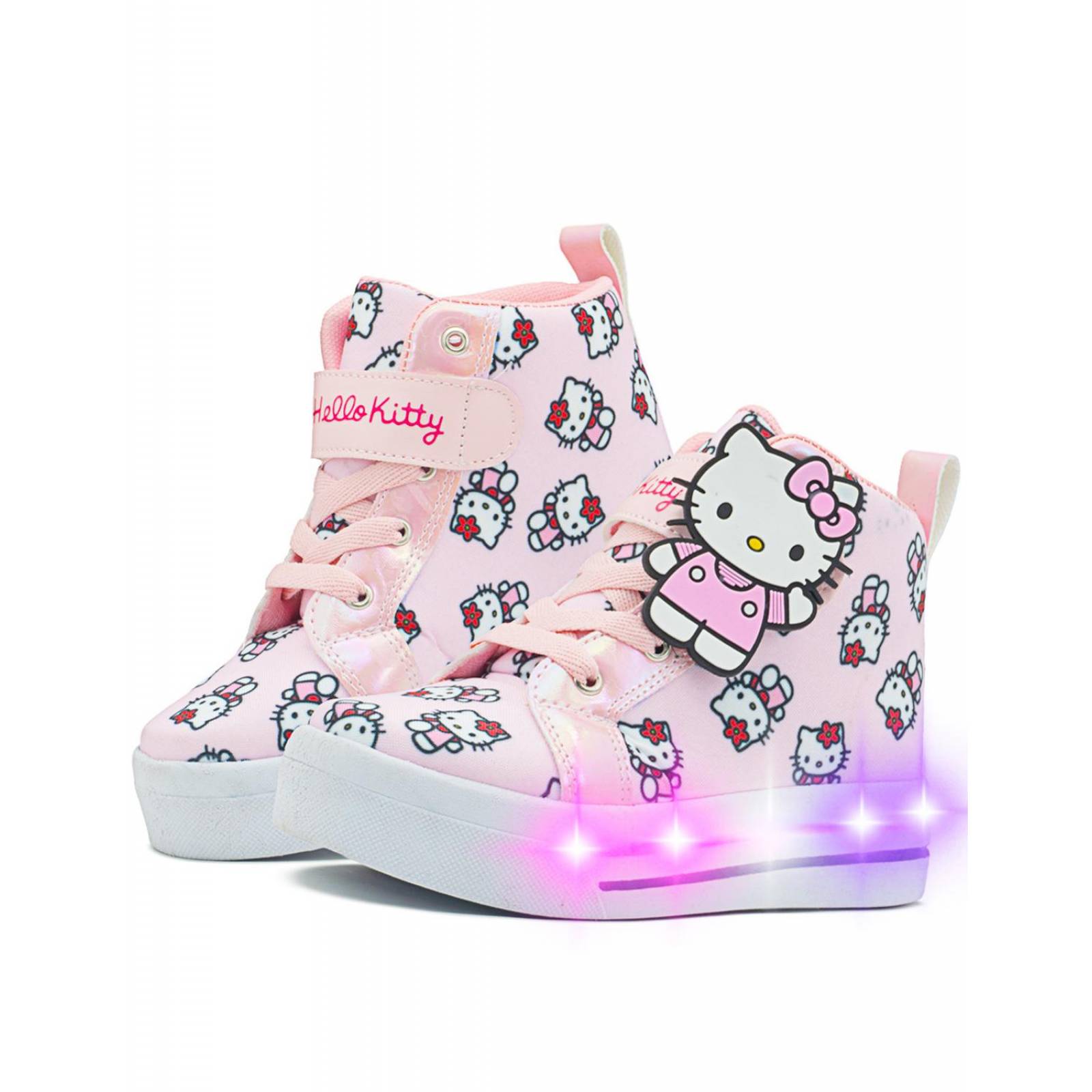 Tenis Bota Para Niña Pequeños Pasos Hello Kitty Con Luces