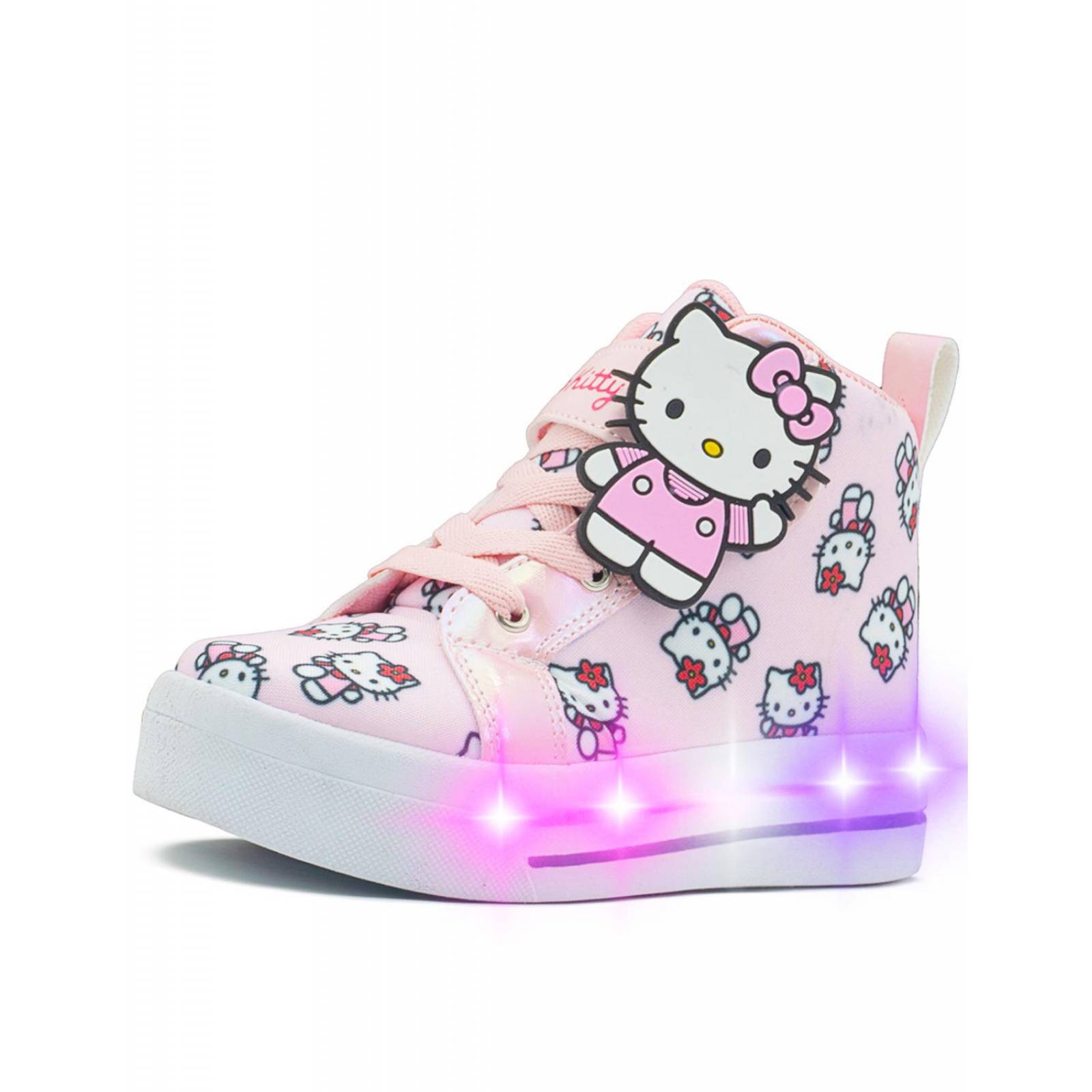 Tenis Bota Para Niña Pequeños Pasos Hello Kitty Con Luces