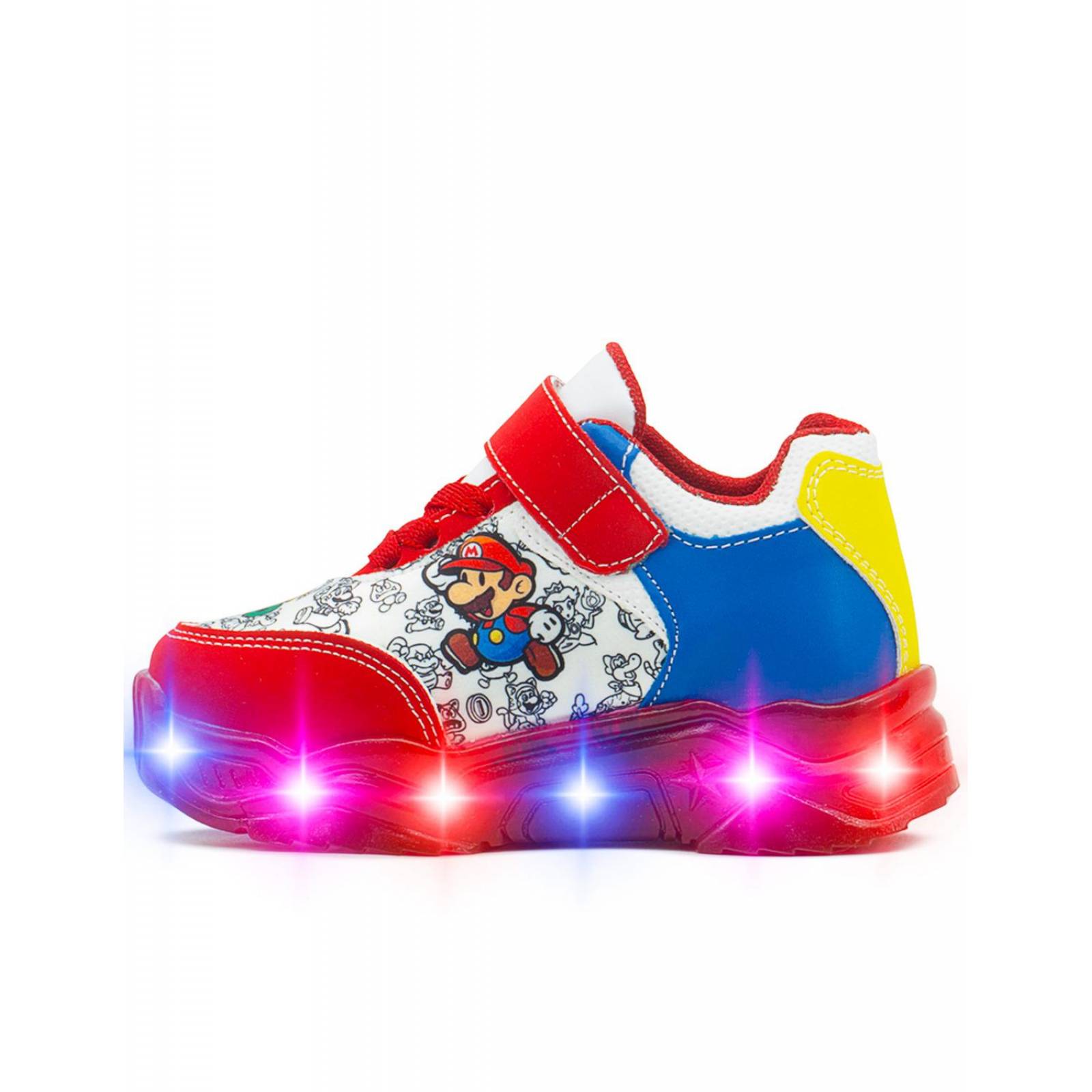 Tenis Pequeños Pasos Con Luces Para Niño Mario Bros 15-21.5 