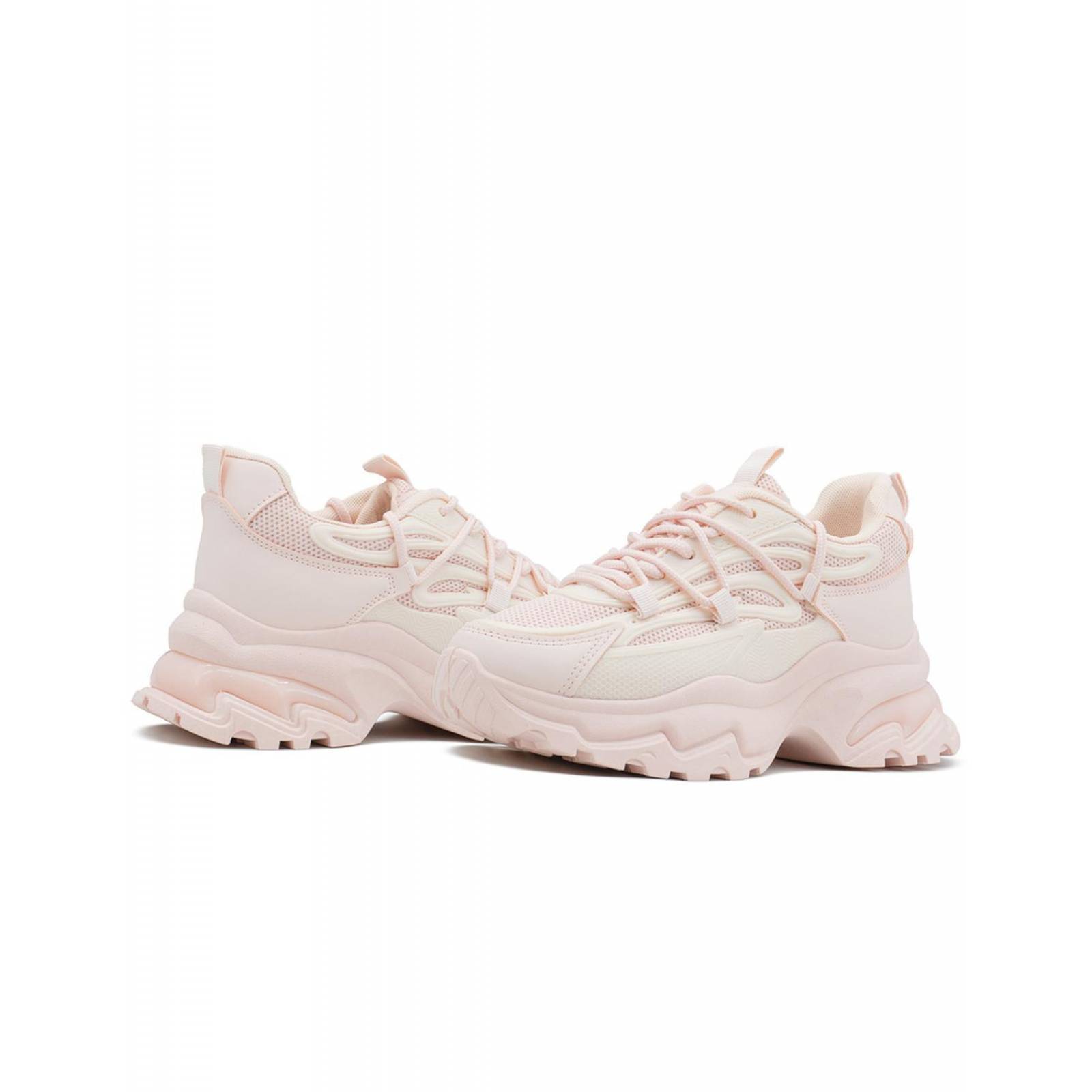 Tenis Caterina Para Dama Casual Chunky Con Plataforma Rosa 