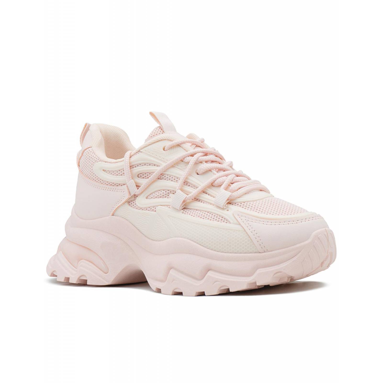 Tenis Caterina Para Dama Casual Chunky Con Plataforma Rosa 