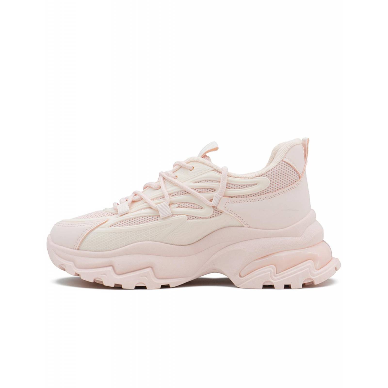 Tenis Caterina Para Dama Casual Chunky Con Plataforma Rosa 