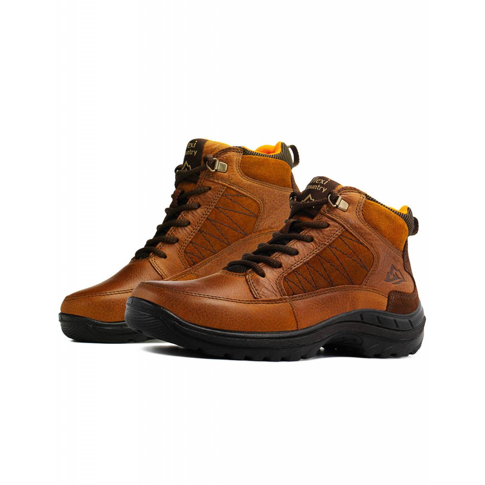 Botas Flexi Senderismo Caballero Piel Antiderrapante Tan 