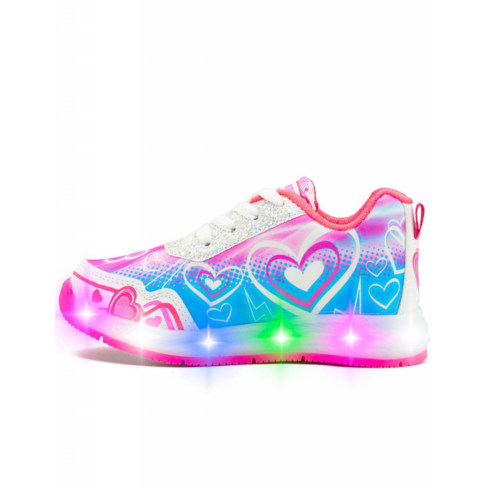 Tenis Niña Paw Patrol Luces Led Patrulla Canina Rosa 18-21 