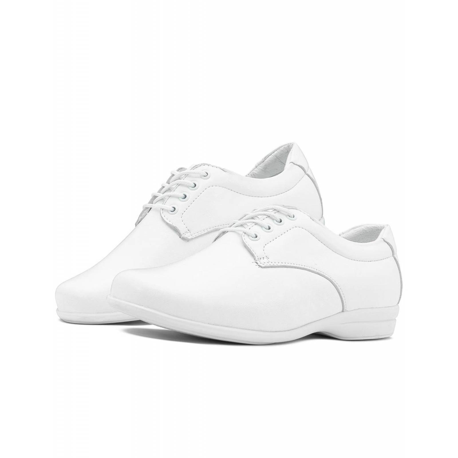 Zapato Derby Mexicana Dama Enfermera Piel Blanco 22-26 