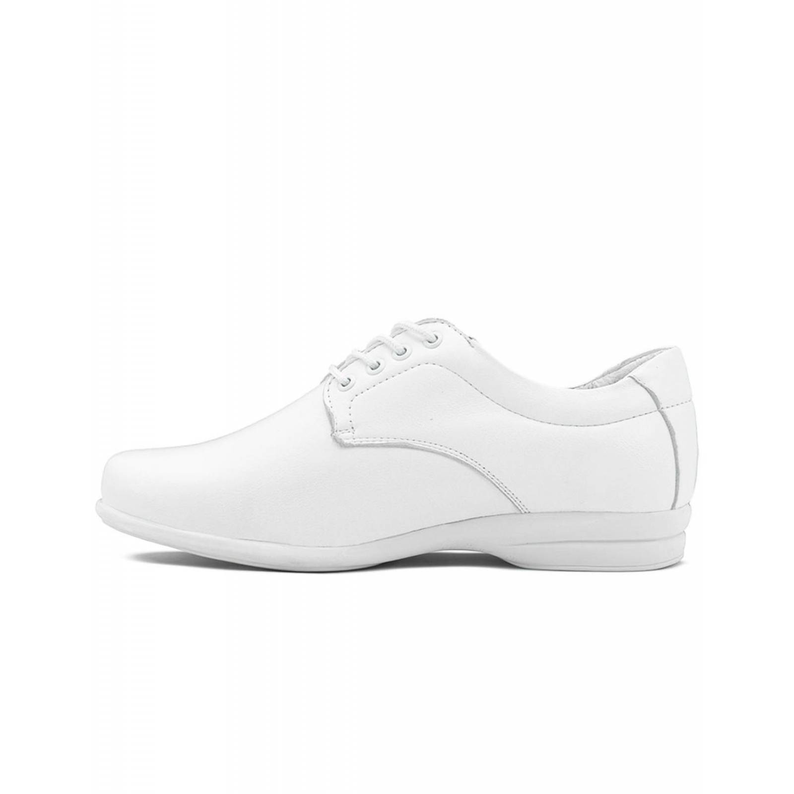 Zapato Derby Mexicana Dama Enfermera Piel Blanco 22-26 
