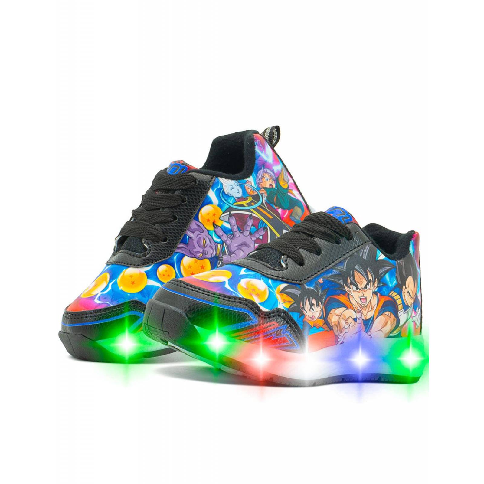 Tenis Little Kids Para Niño Dragon Ball Z Luces Negro 15-22 
