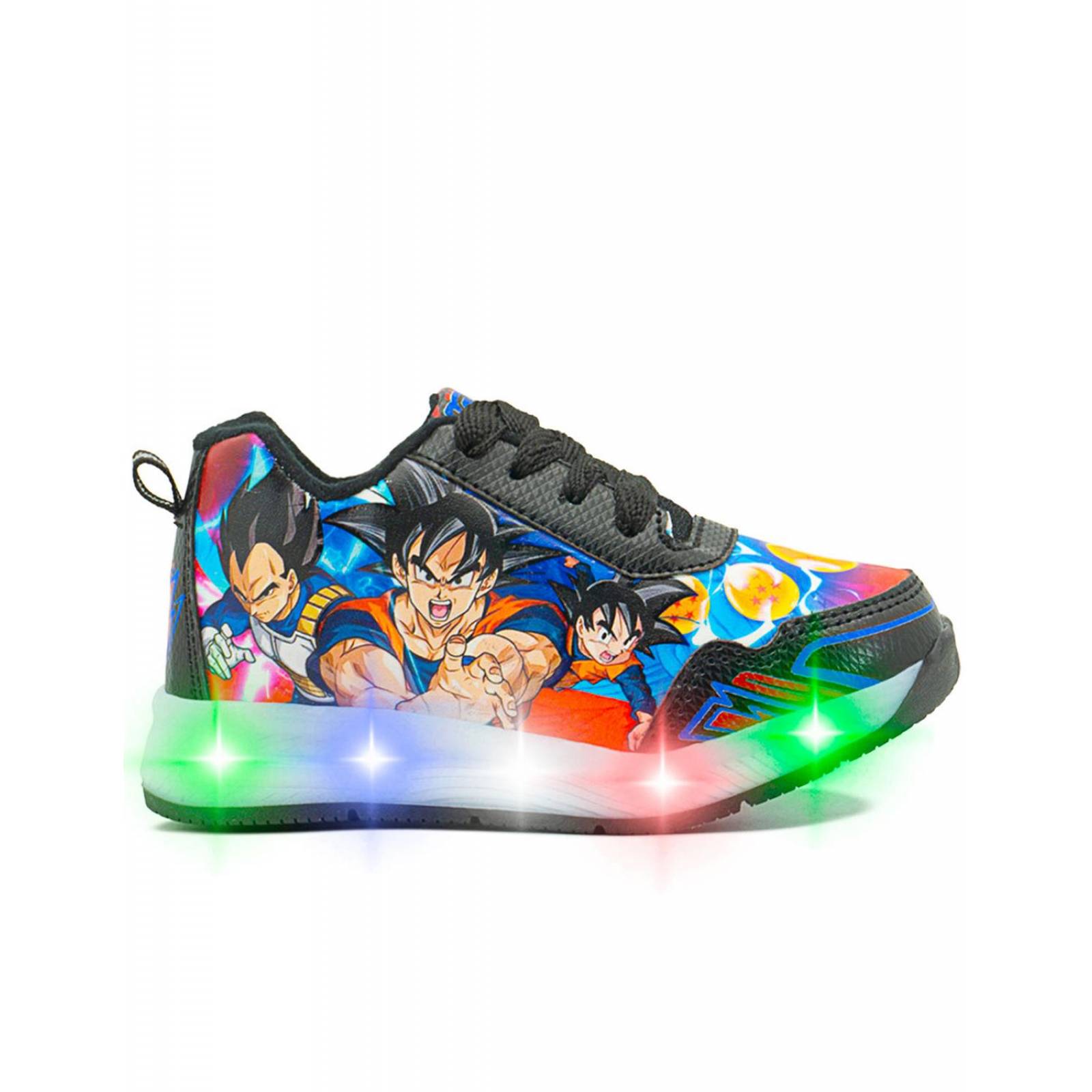 Tenis Little Kids Para Niño Dragon Ball Z Luces Negro 15-22 