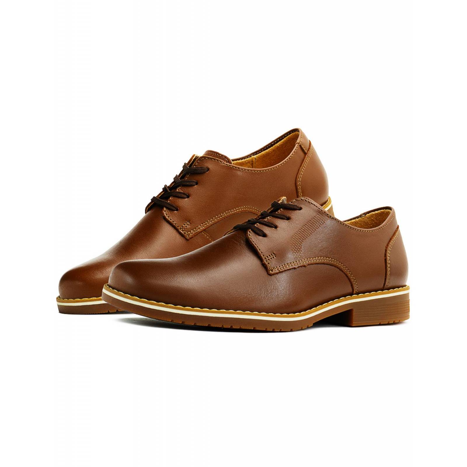 Flexi Niño Vestir Oxford Casual Tan Antiderrapante 