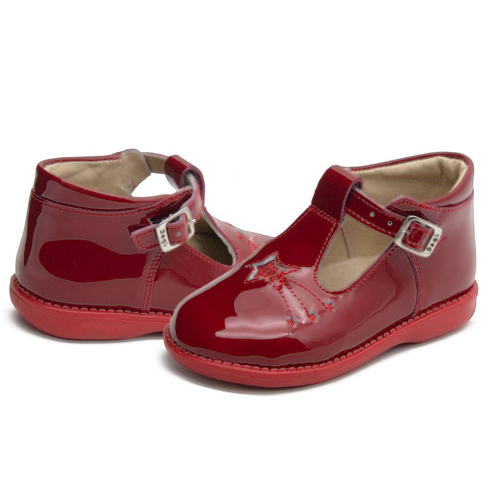 Zapato Niña Piel Dogi Botita Con Arco Charol Rojo 18-21.5
