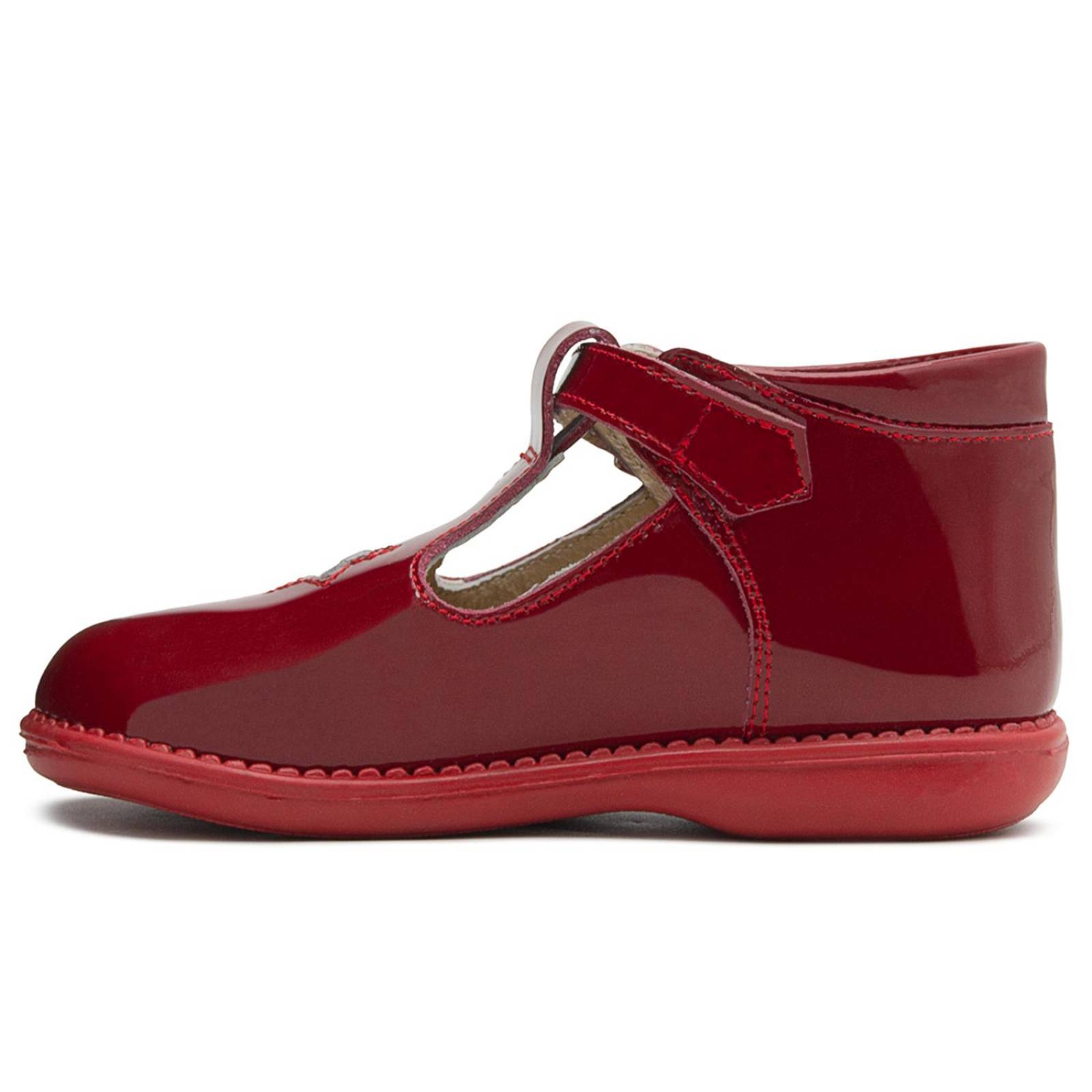 Zapato Niña Piel Dogi Botita Con Arco Charol Rojo 18-21.5