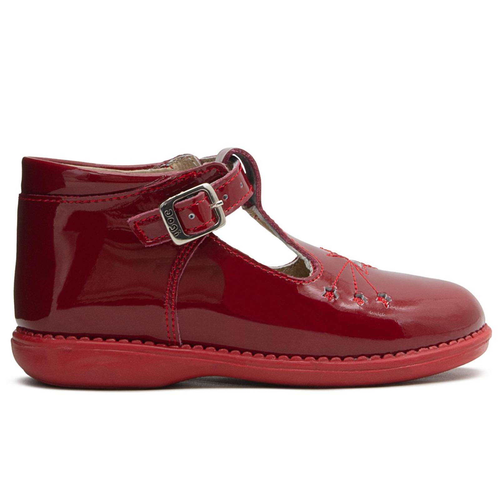 Zapato Niña Piel Dogi Botita Con Arco Charol Rojo 18-21.5