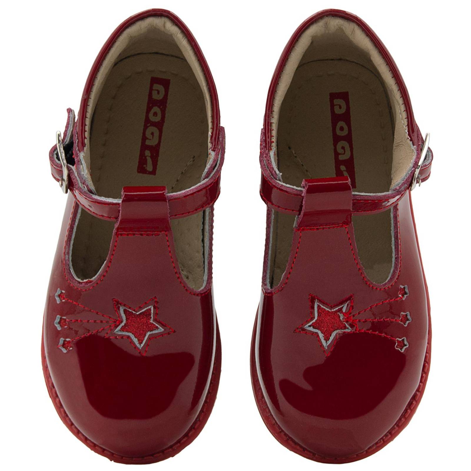 Zapato Niña Piel Dogi Botita Con Arco Charol Rojo 18-21.5
