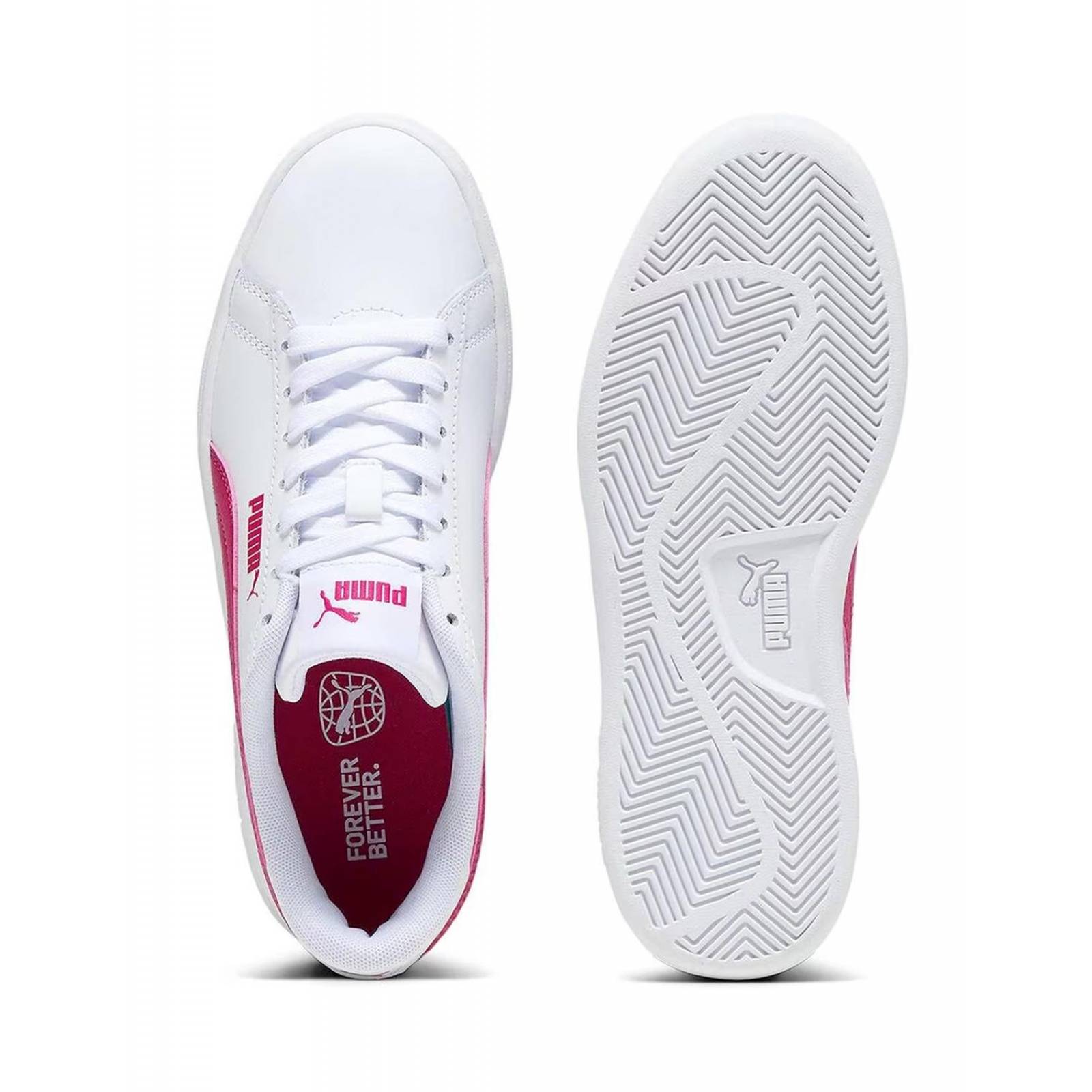 Tenis Puma Smash Dama Casual Deportivos Blanco/Fiusha 22-25 