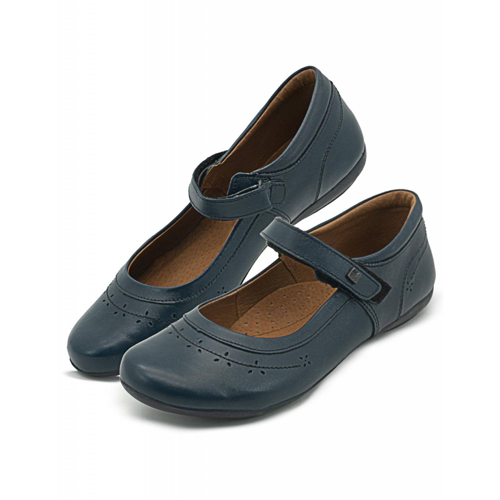 Zapato Coqueta Escolar Para Niña Soporte Arco Azul Marino 