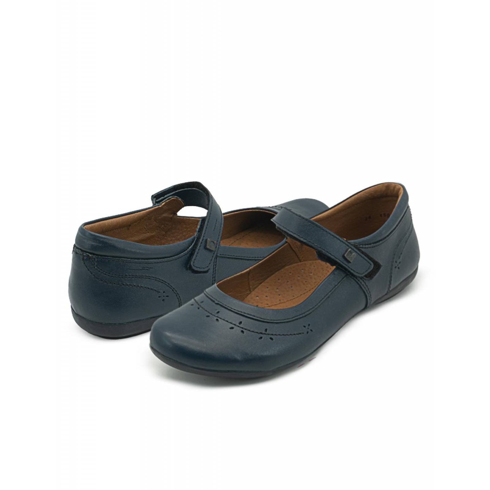 Zapato Coqueta Escolar Para Niña Soporte Arco Azul Marino 