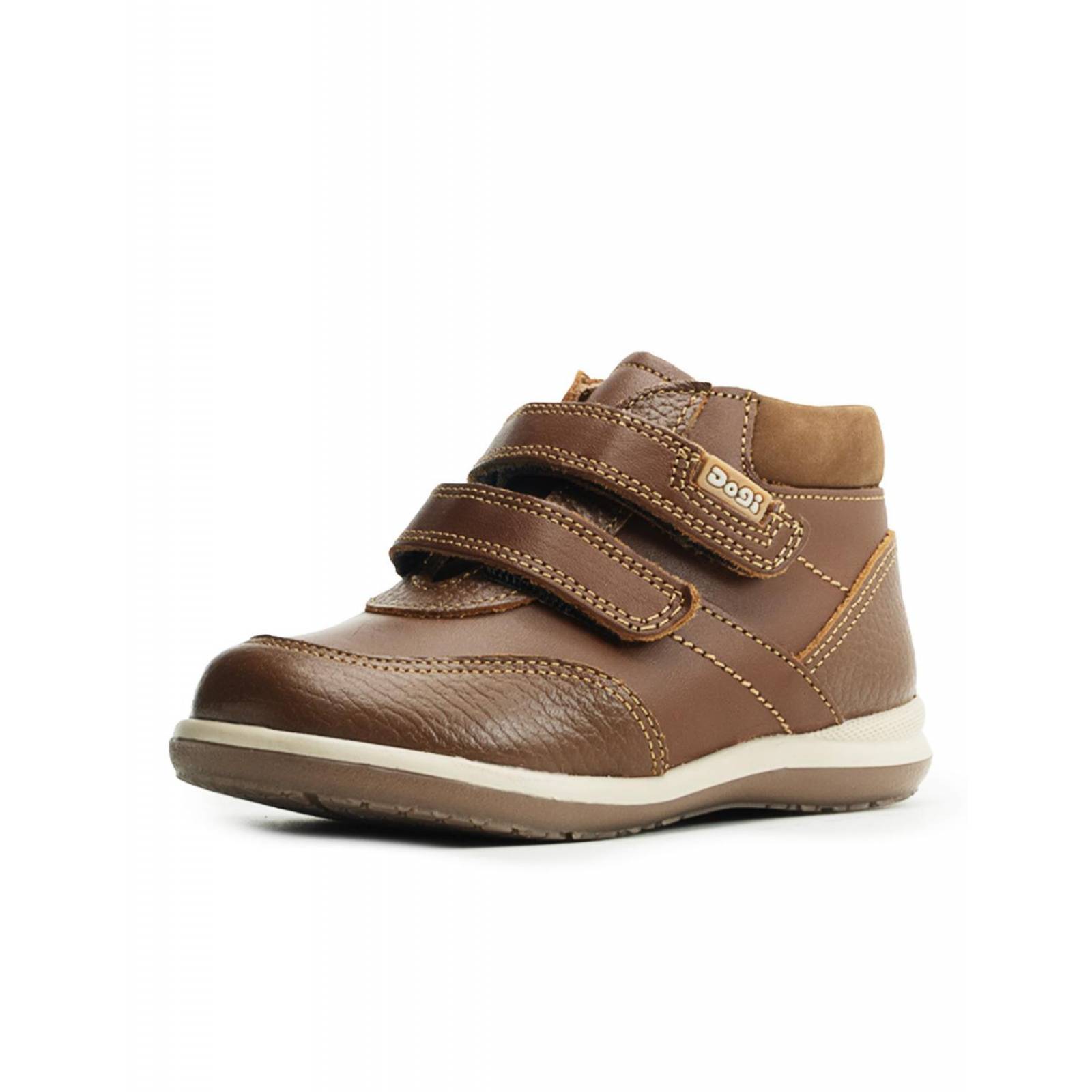 Bota Dogi Niño Casuales Miel Doble Velcor En Piel Elegancia