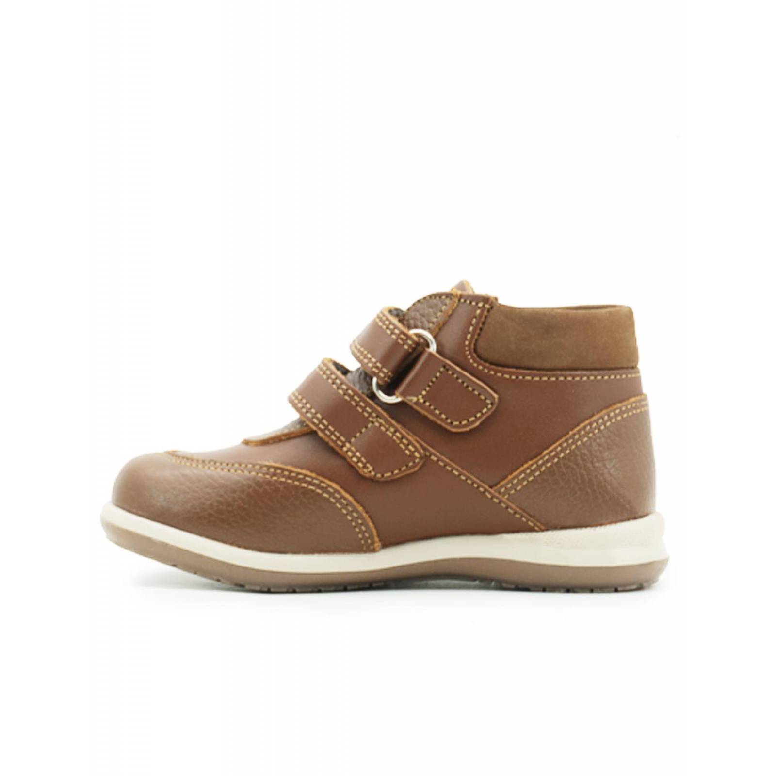 Bota Dogi Niño Casuales Miel Doble Velcor En Piel Elegancia