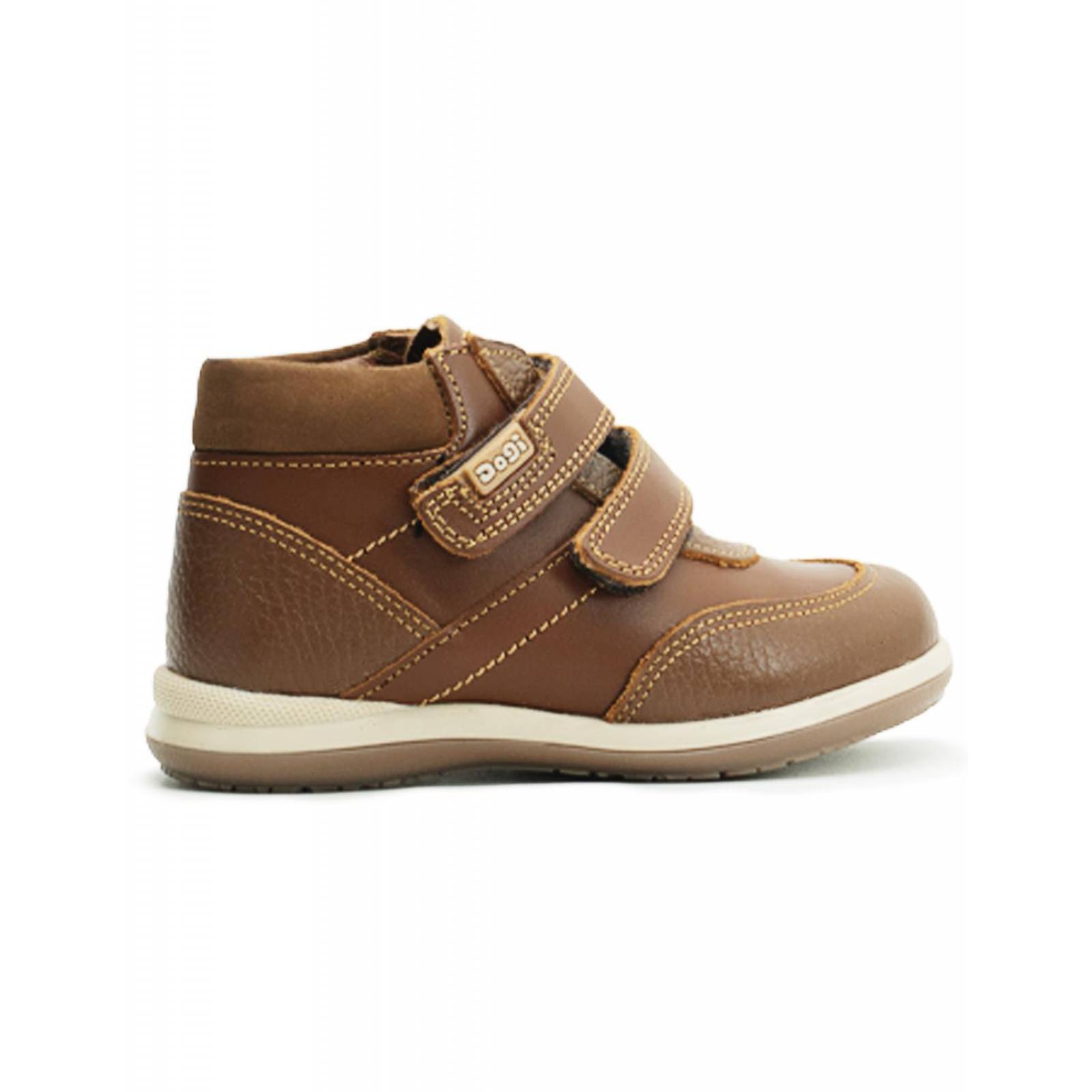 Bota Dogi Niño Casuales Miel Doble Velcor En Piel Elegancia