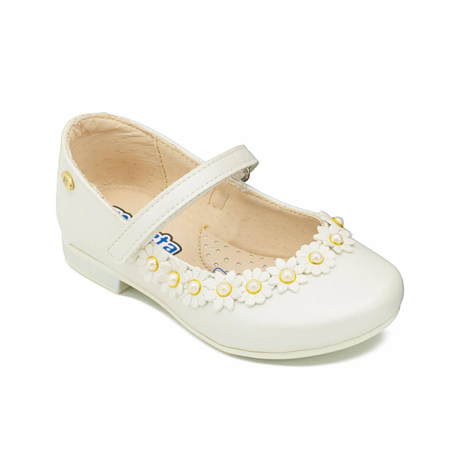 Balerina Coqueta Para Niña Casuales Slip-On Charol Blanco 