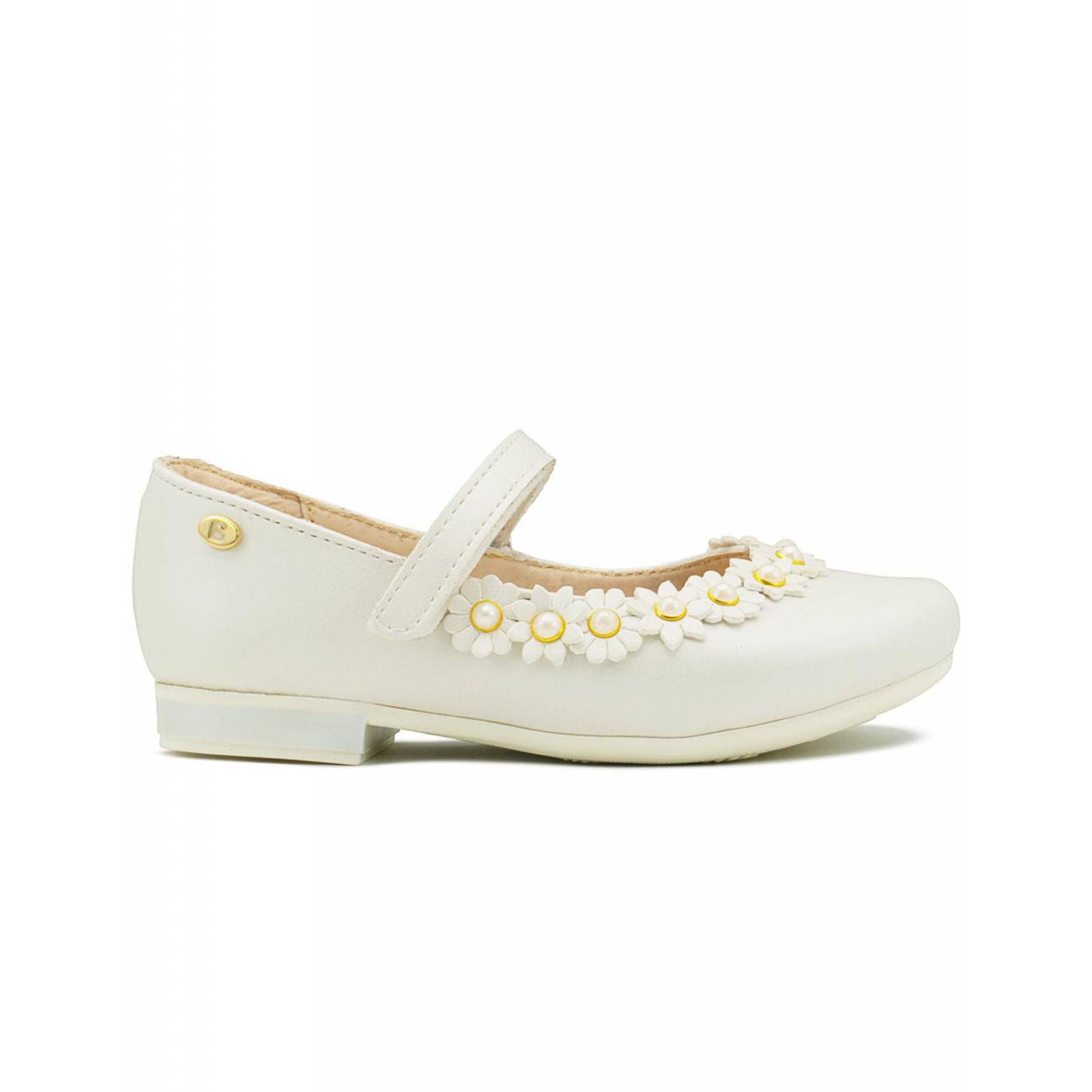 Balerina Coqueta Para Niña Casuales Slip-On Charol Blanco 