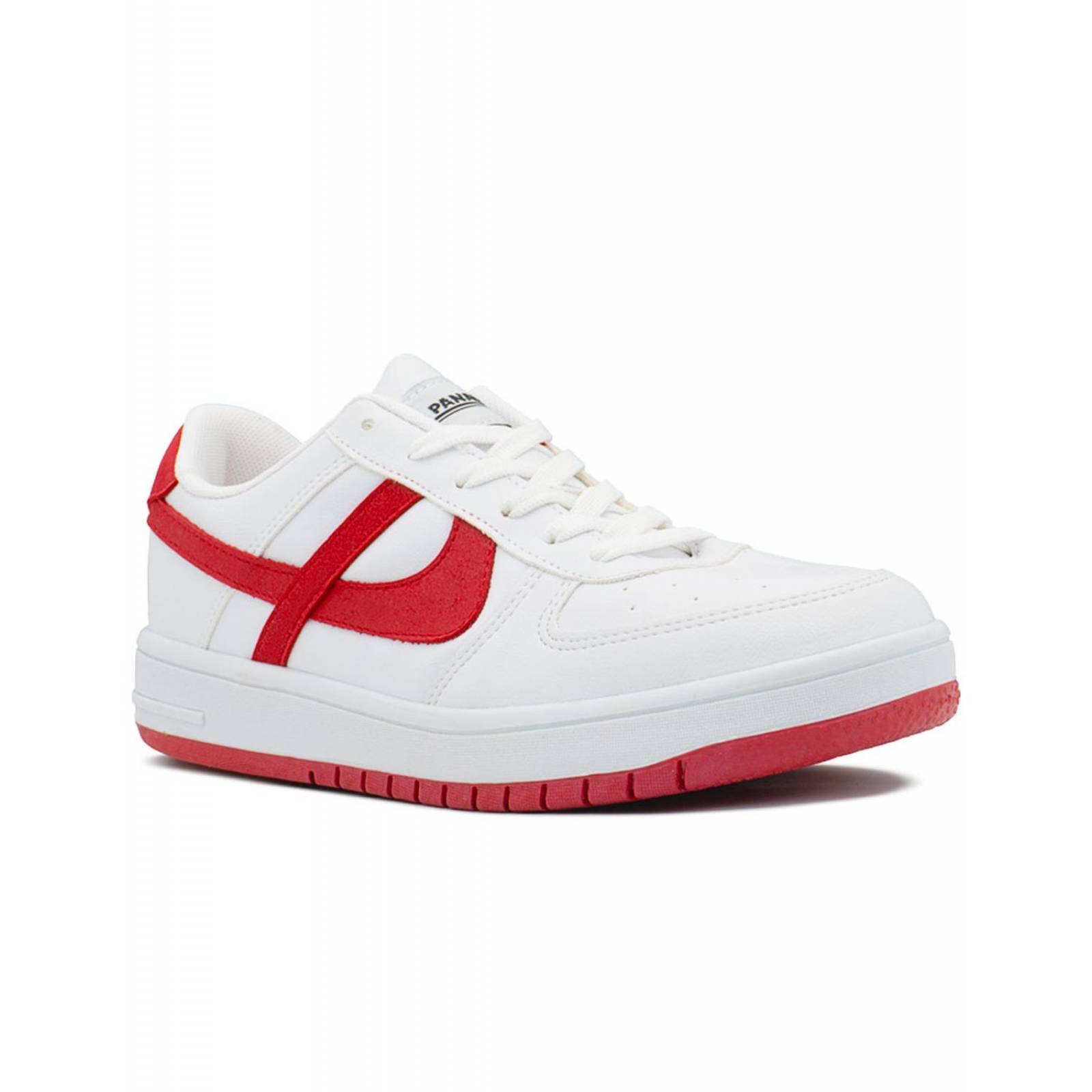 Tenis Panam Para Caballero Casuales Urbano Blanco/Rojo 23-29 